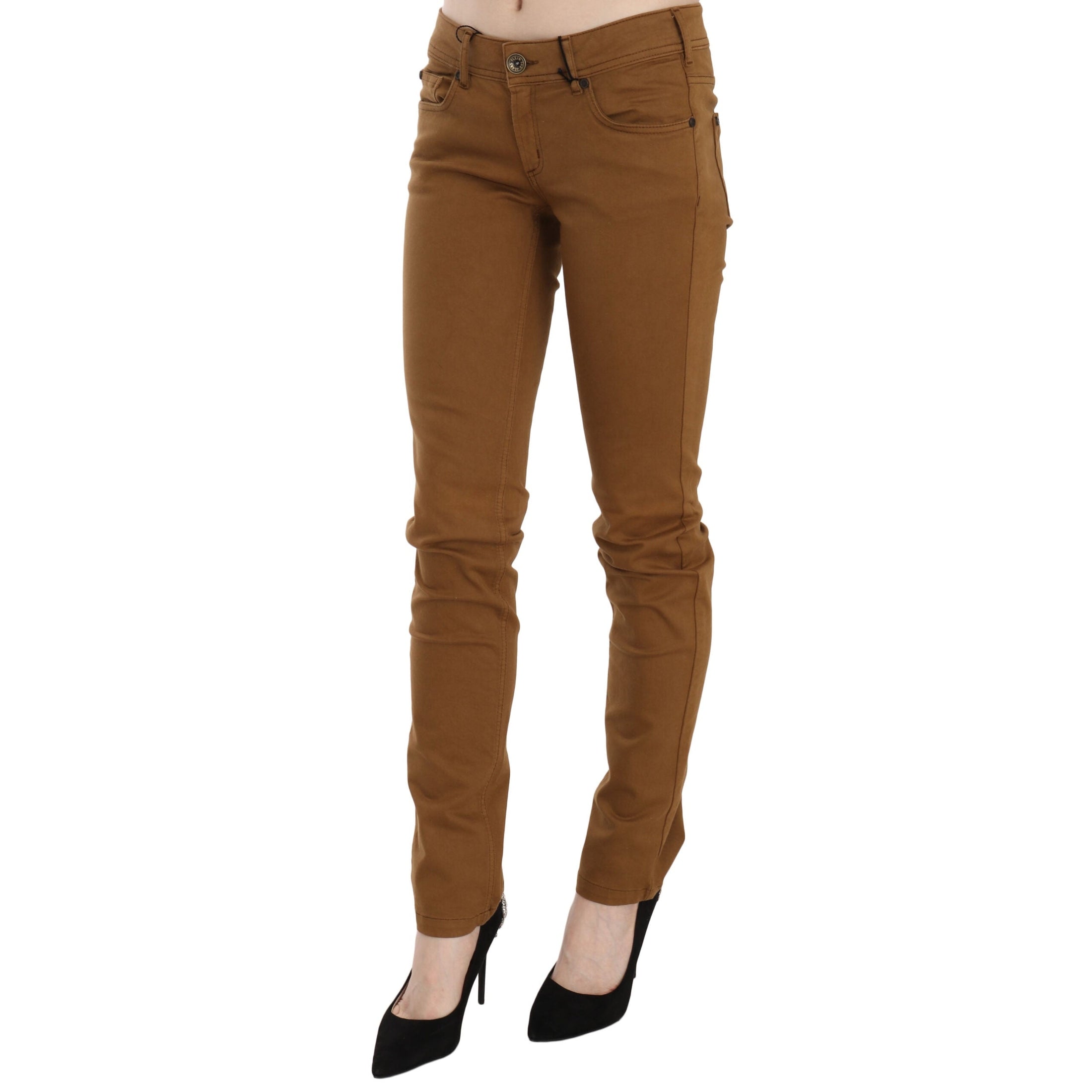 Chic Mid Waist Skinny Cotton Pants