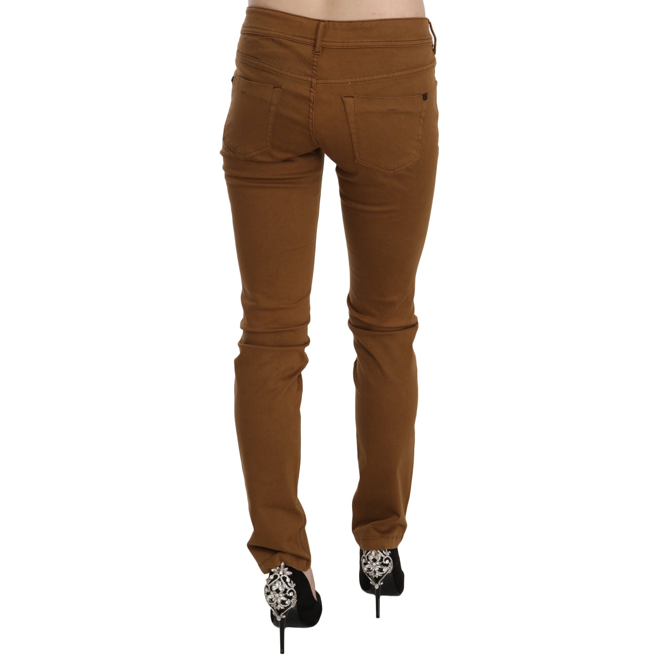 Chic Mid Waist Skinny Cotton Pants