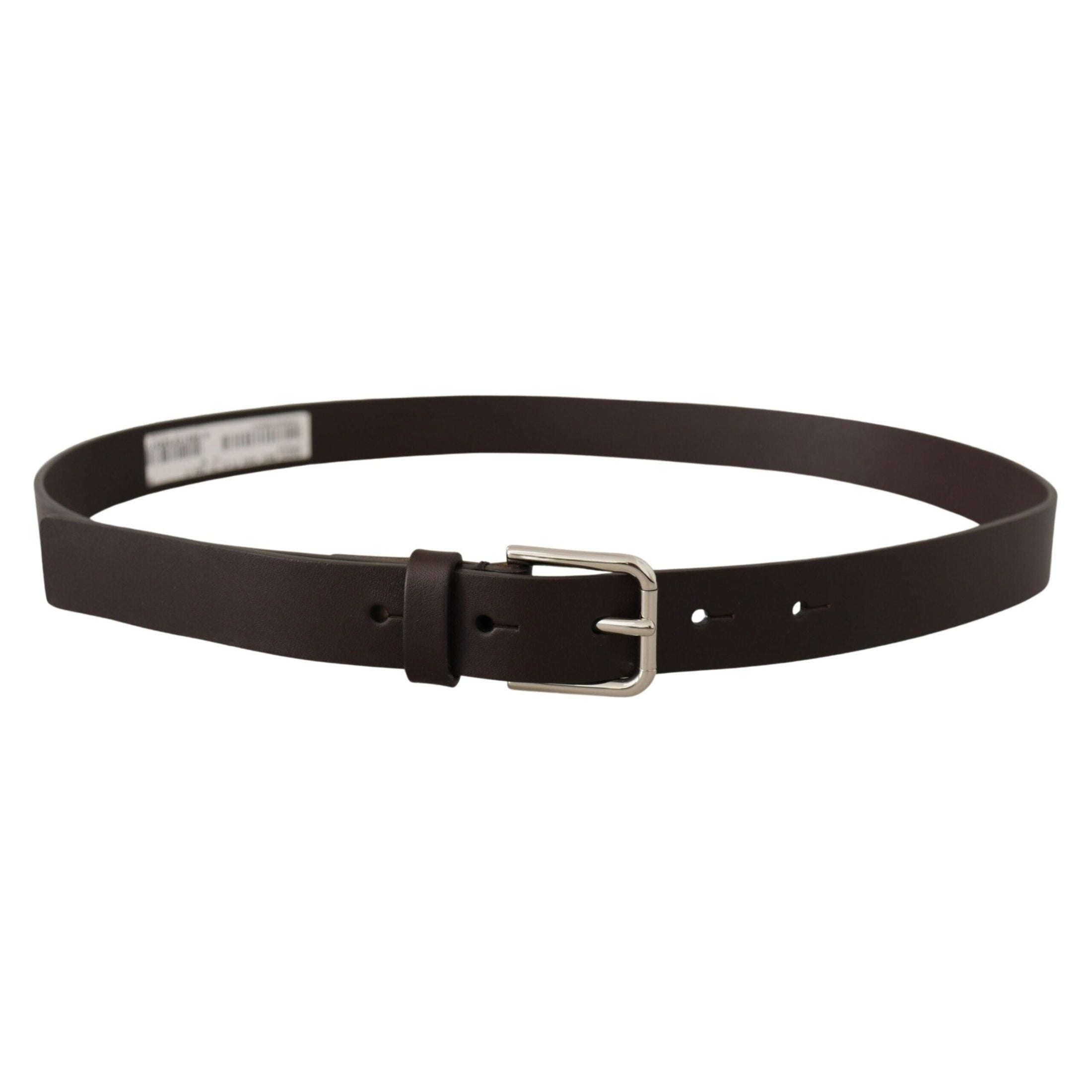 Elegant Leather Belt With Logo Buckle