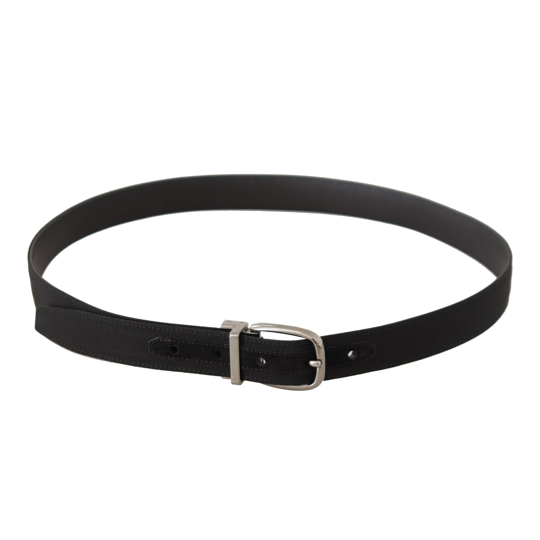 Elegant Black Leather Designer Belt