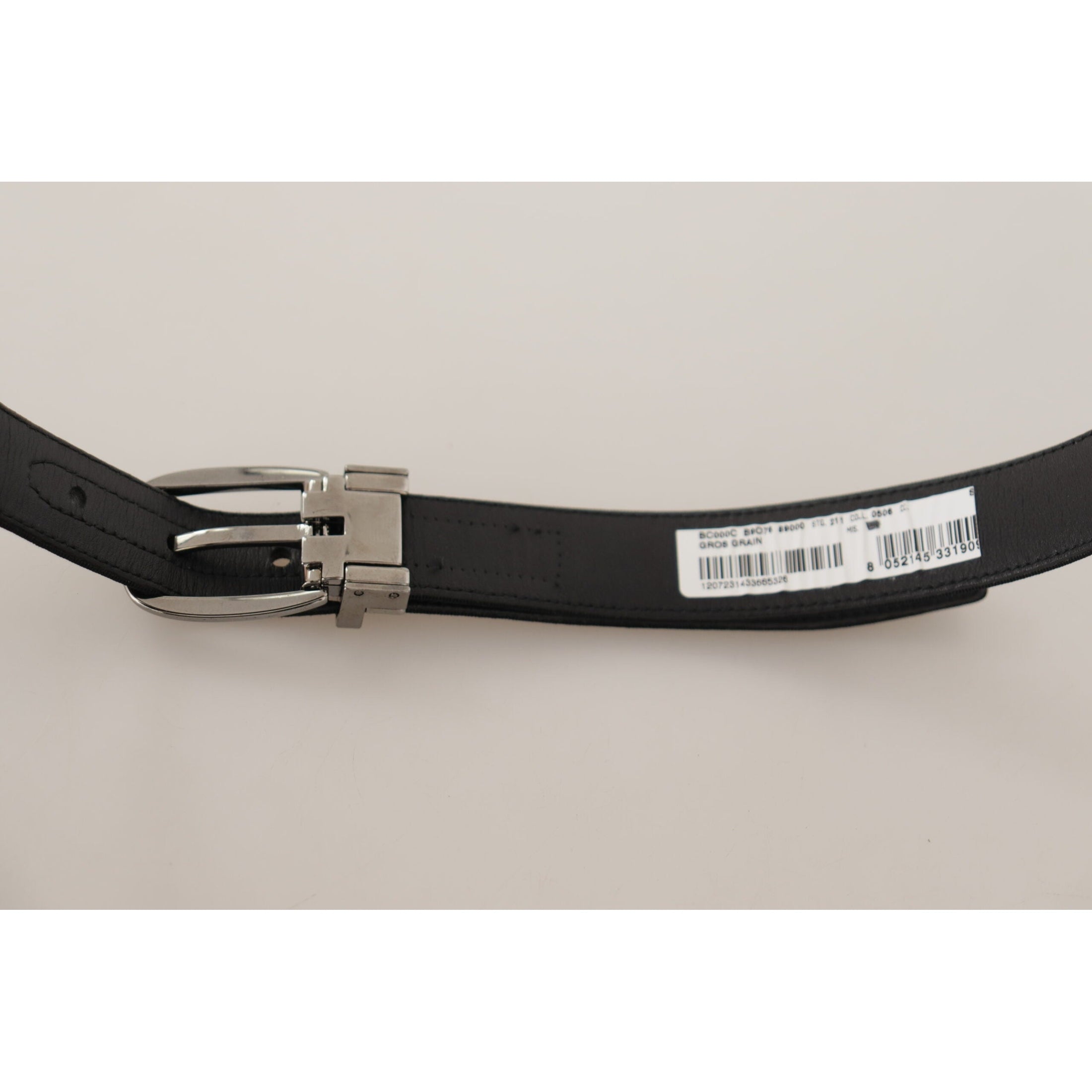 Elegant Black Leather Designer Belt