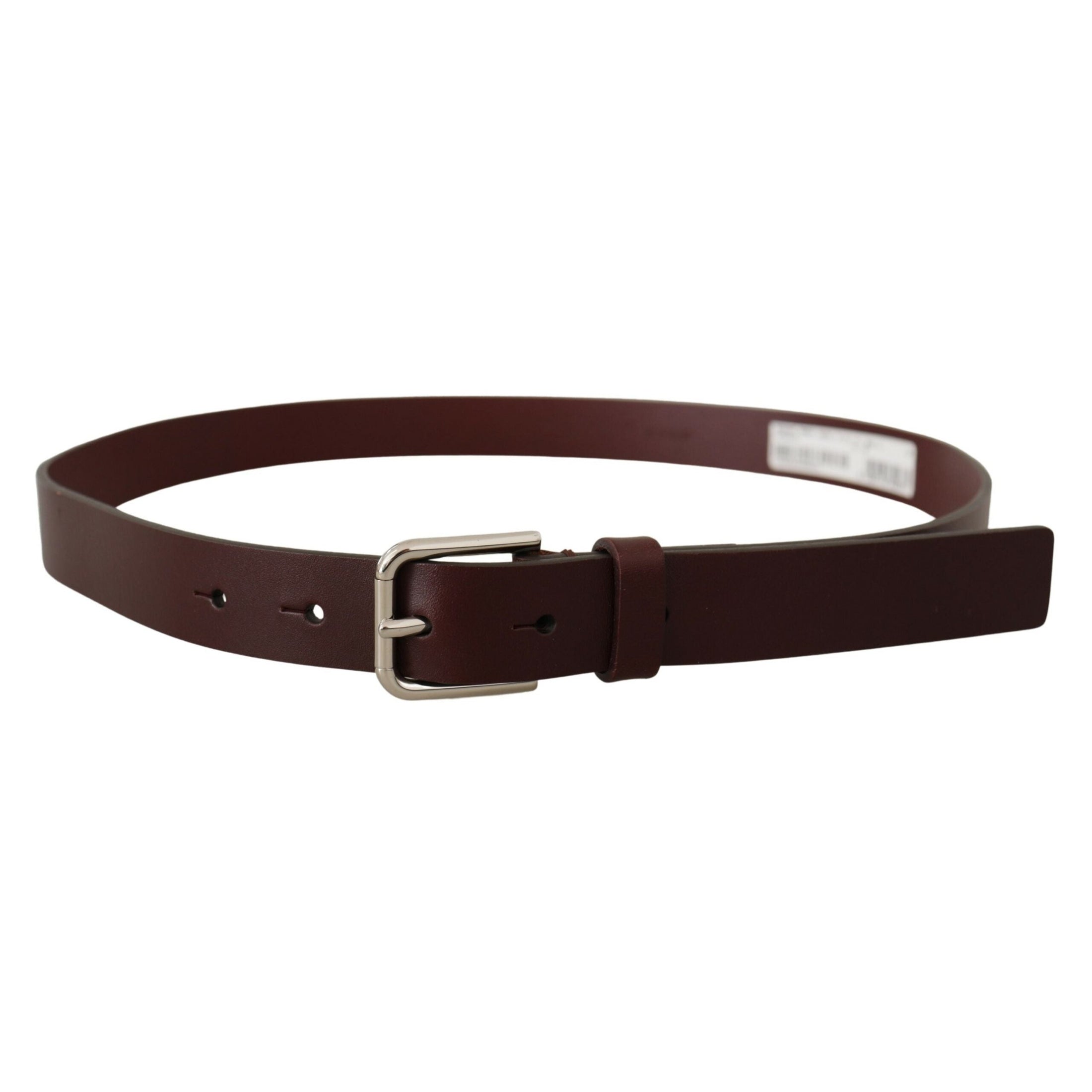 Maroon Luxe Leather Belt with Metal Buckle