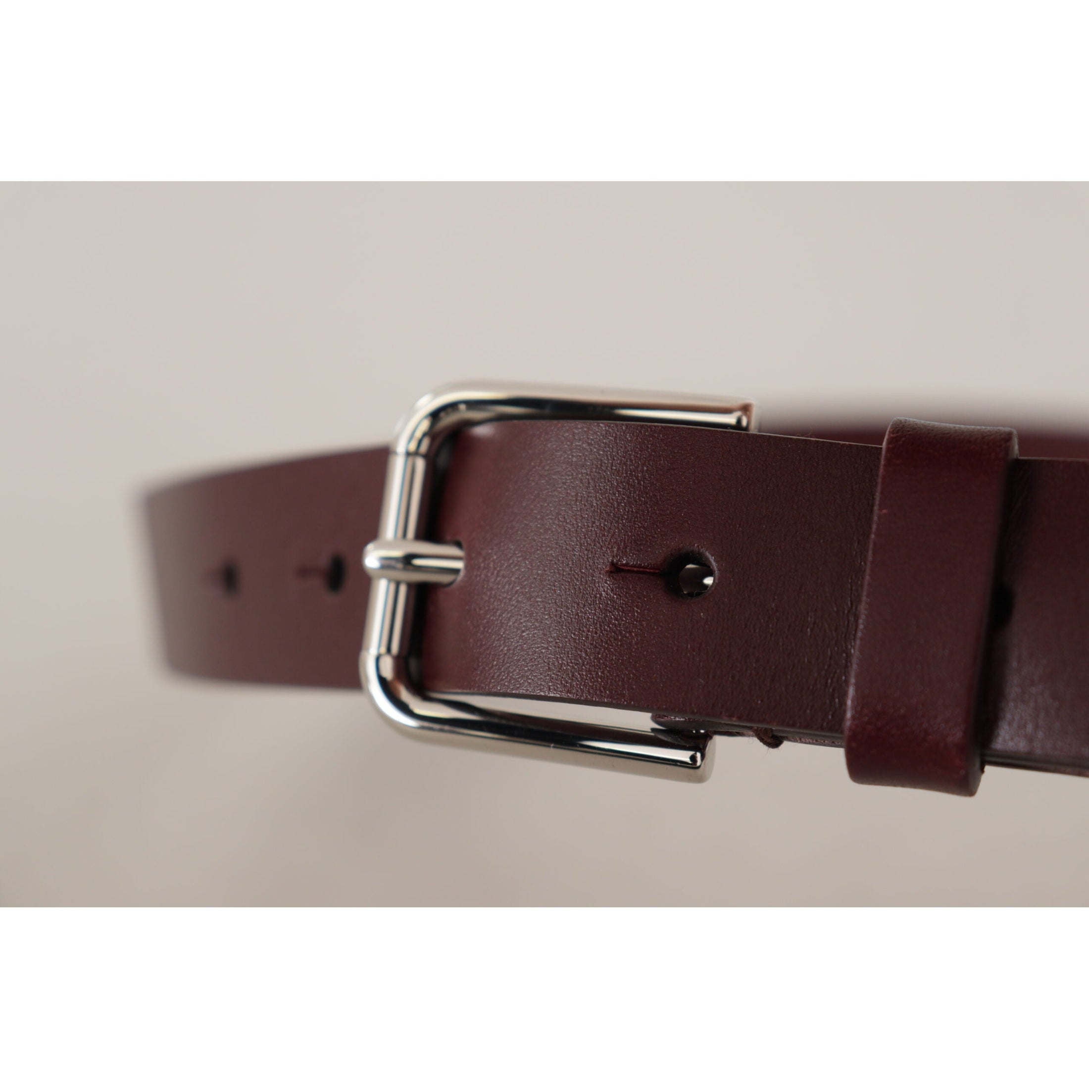 Maroon Luxe Leather Belt with Metal Buckle