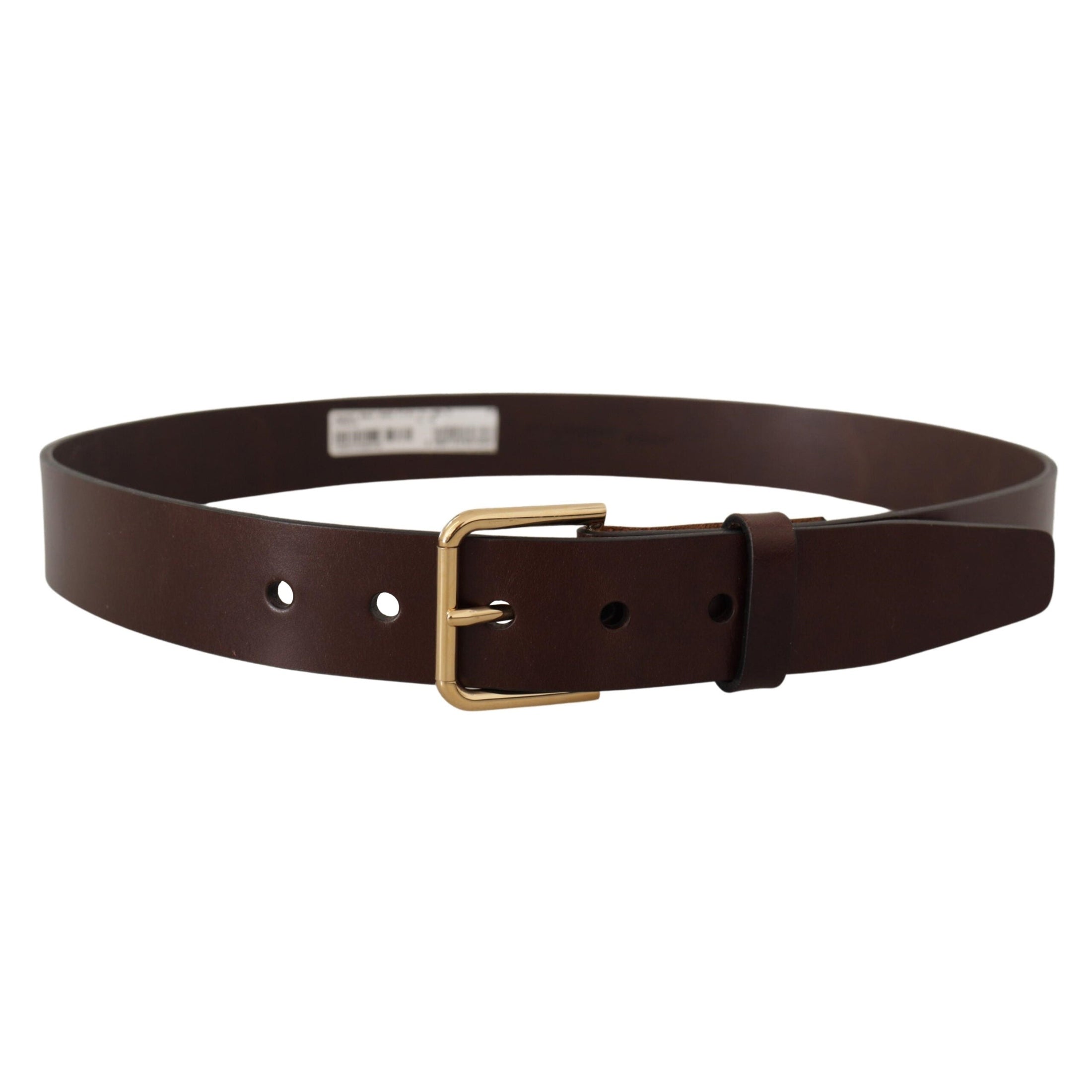 Elegant Black Leather Belt with Metal Buckle