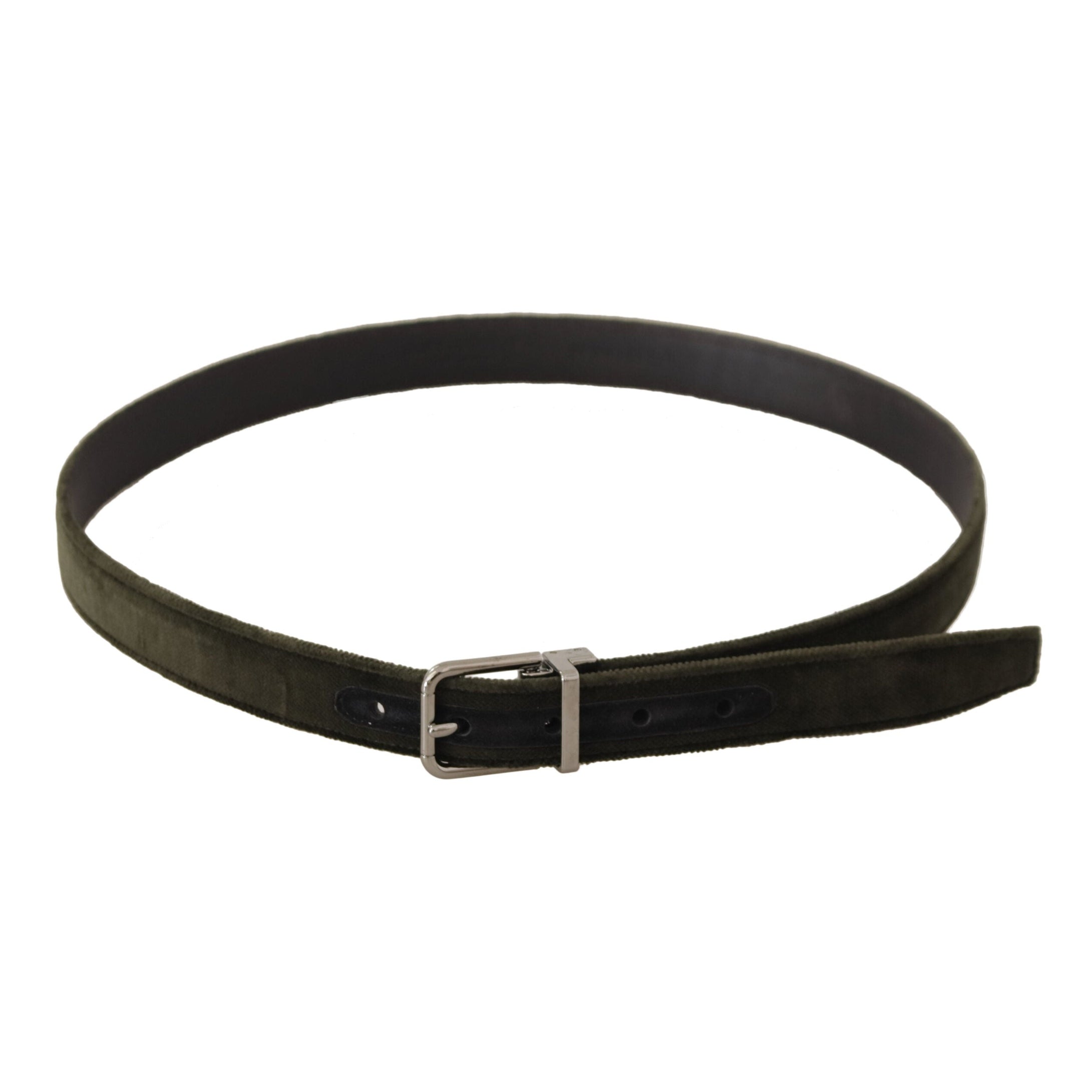 Elegant Velvet Leather Green Belt