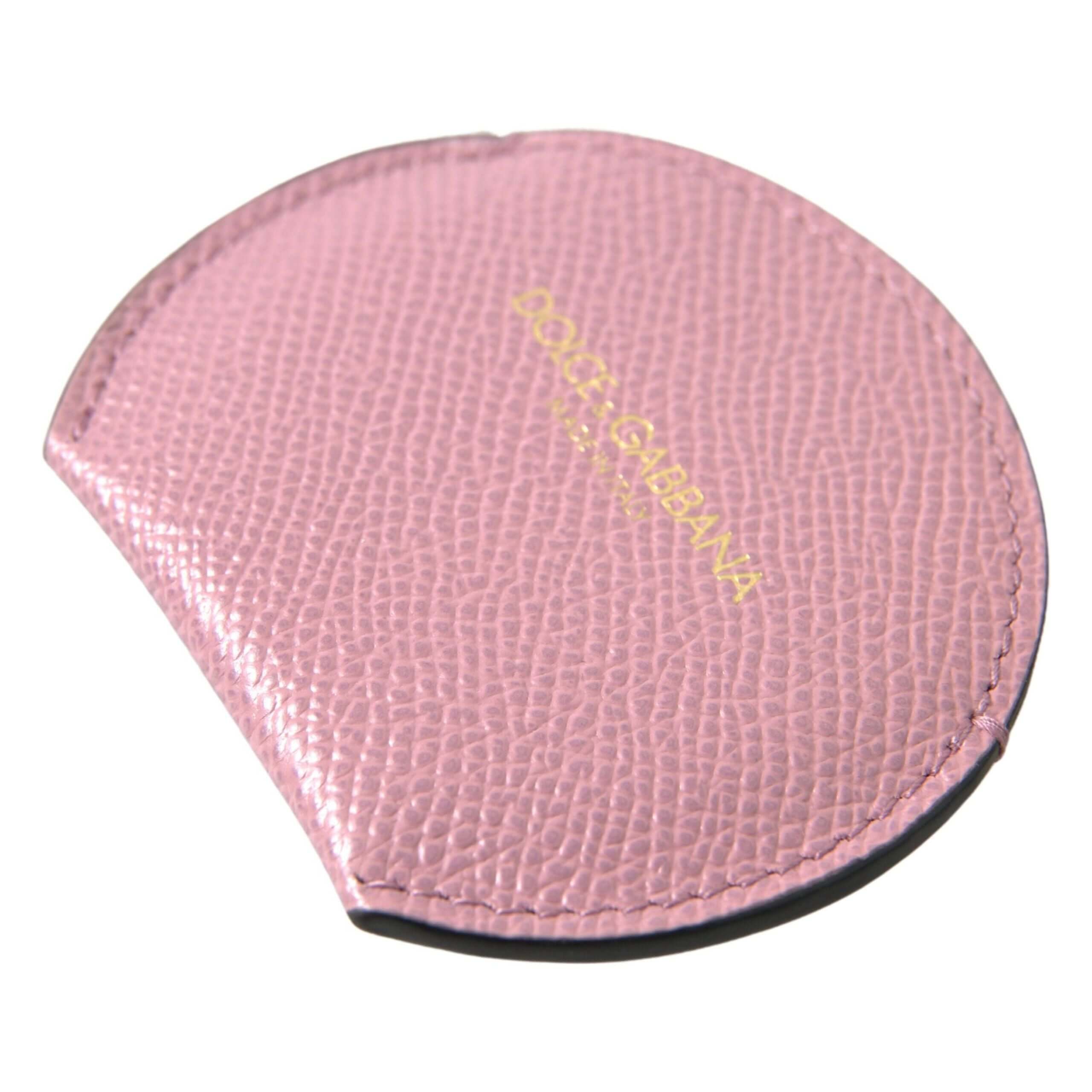 Elegant Pink Leather Hand Mirror Holder