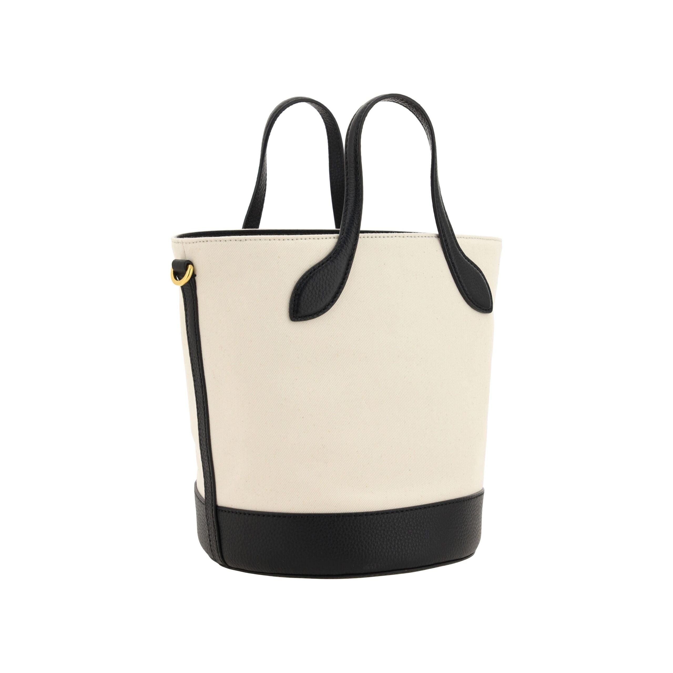 Elegant Monogram Bucket Bag in Black & White