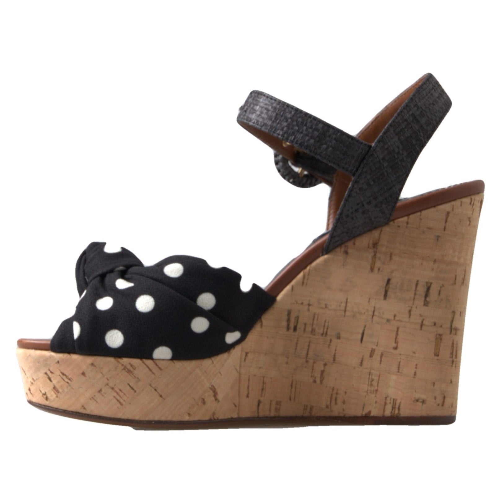 Chic Polka-Dotted Ankle Strap Wedges