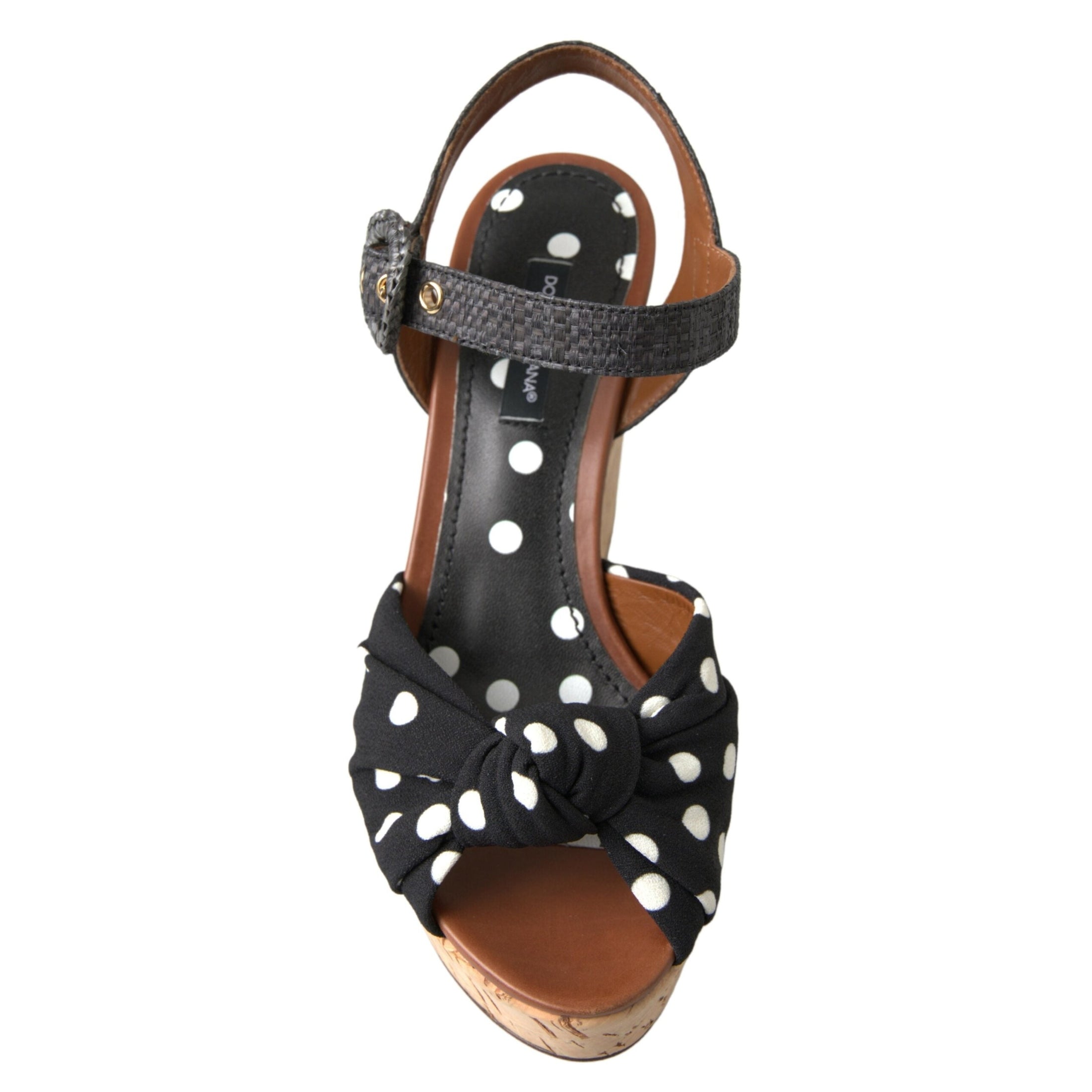 Chic Polka-Dotted Ankle Strap Wedges