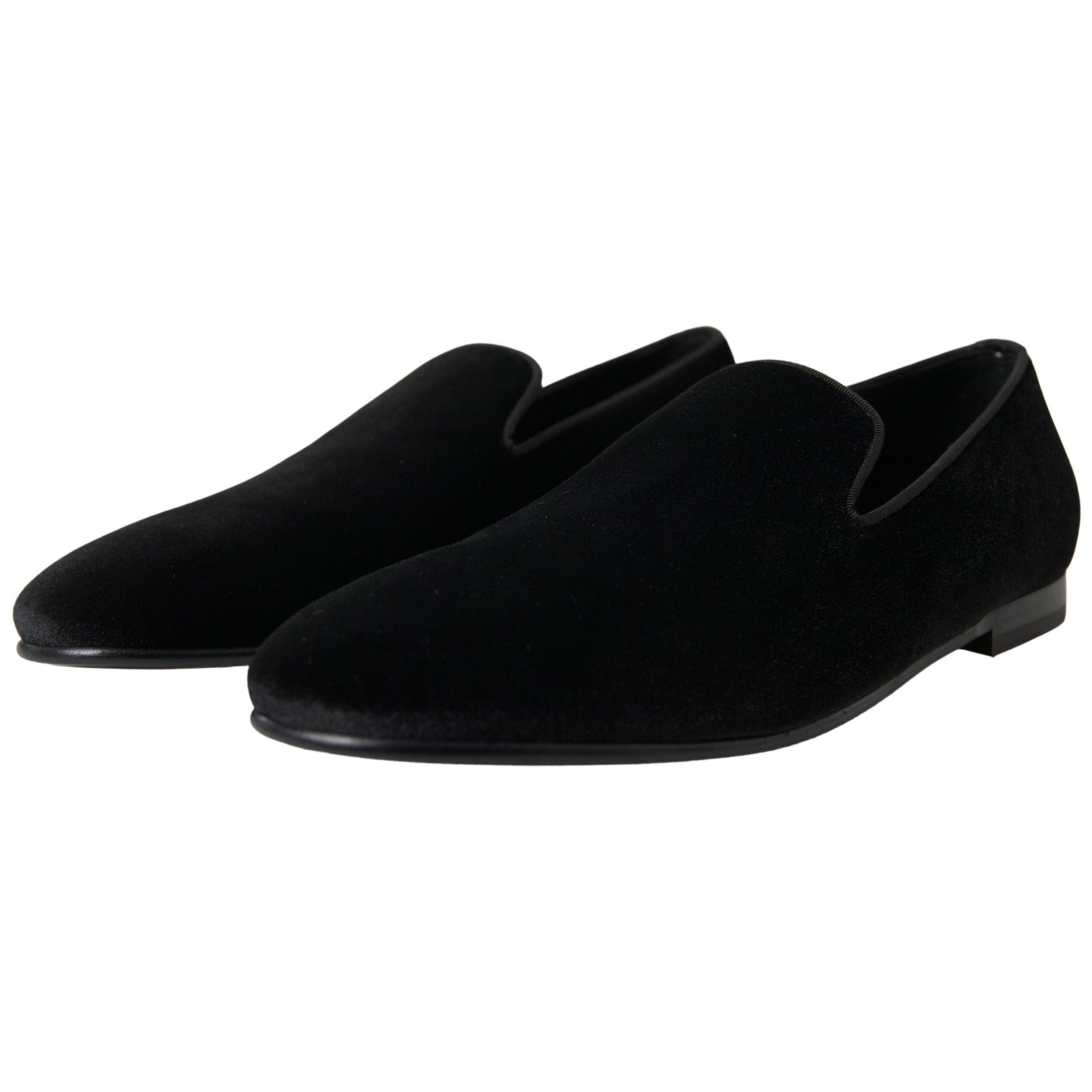 Elegant Velvet Black Loafers for Men