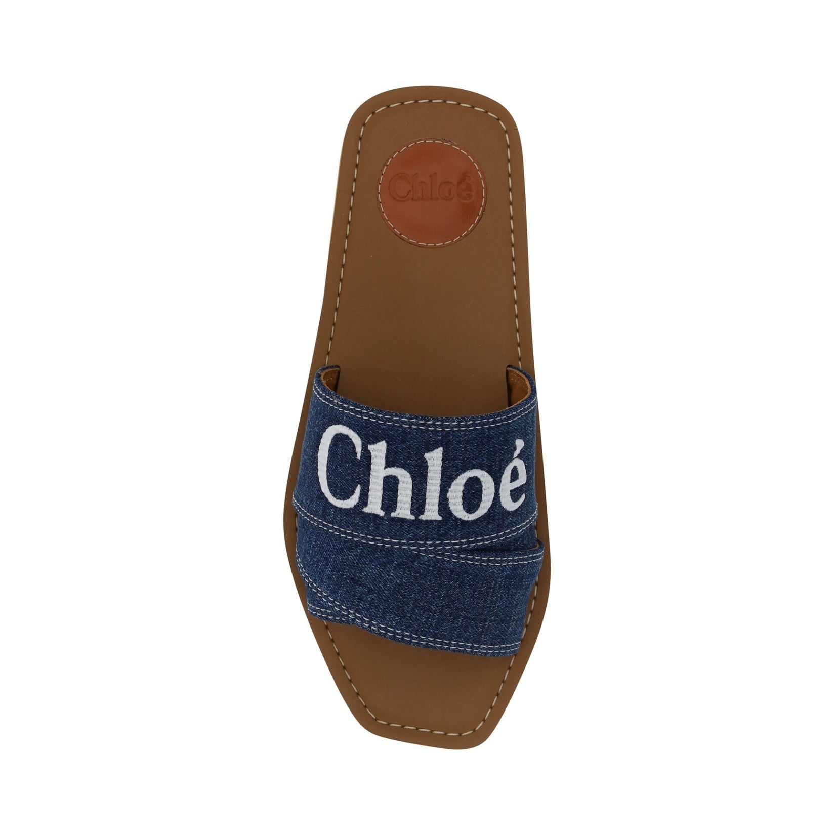 Sumptuous Cotton Woody Slide Sandals in Denim Blue