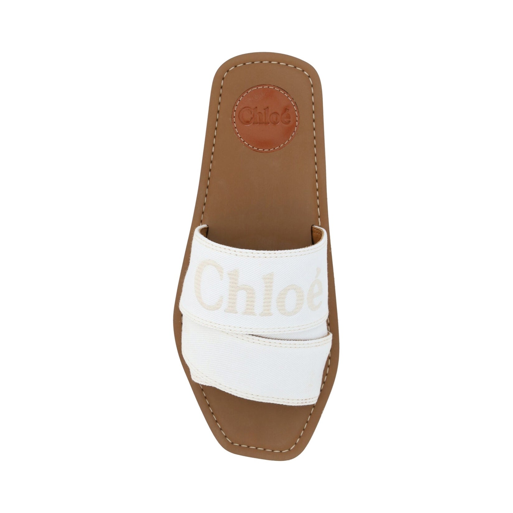 Elegant White Cotton Slide Sandals