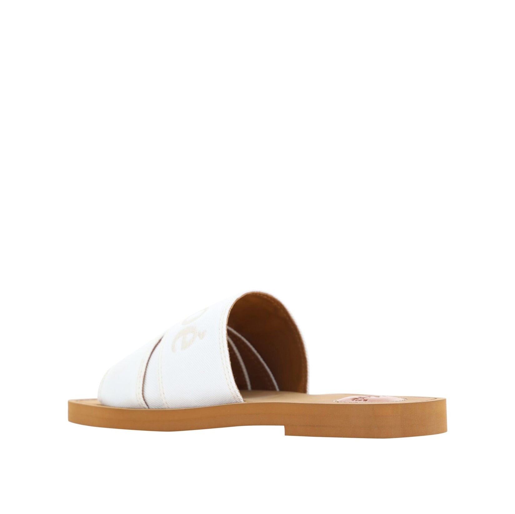 Elegant White Cotton Slide Sandals