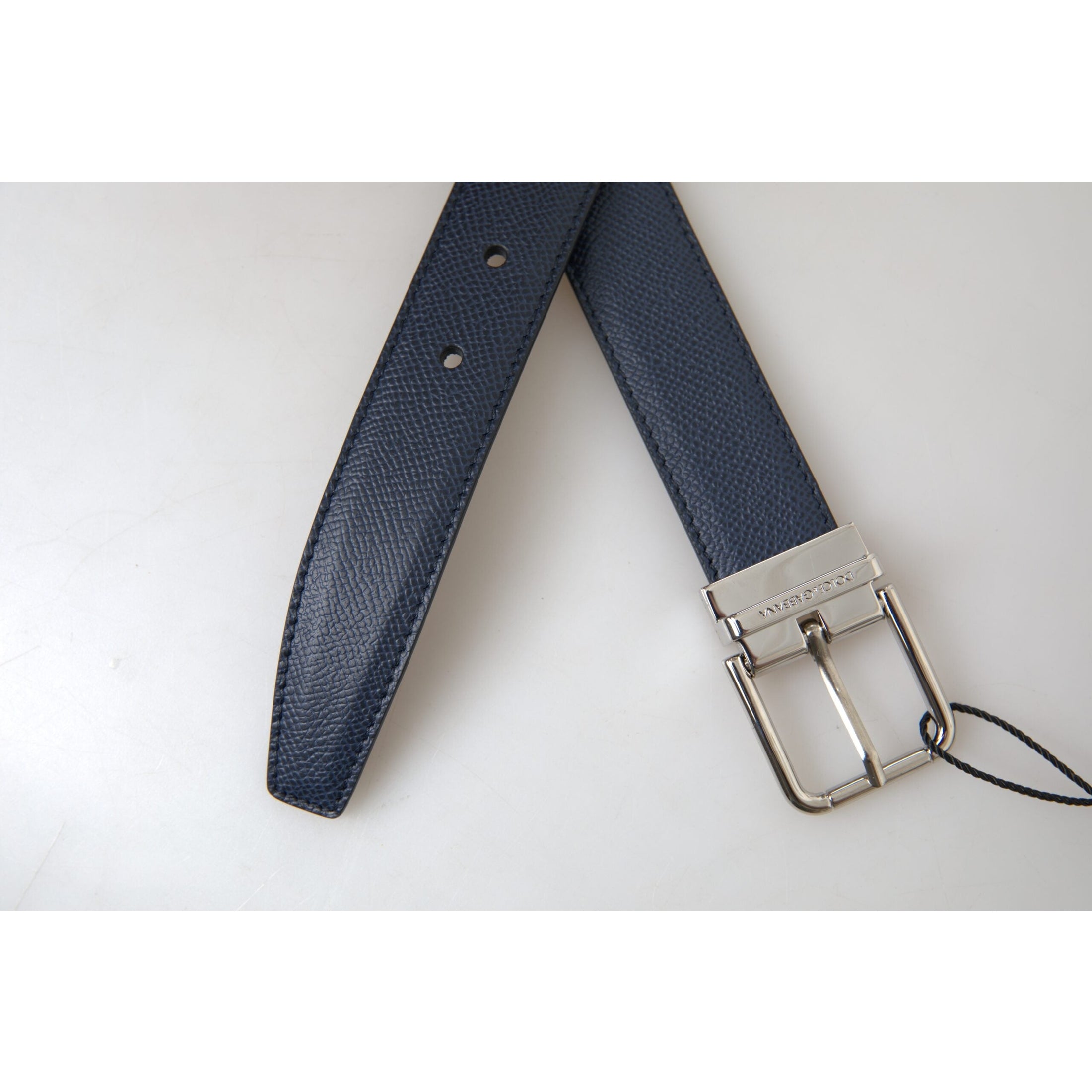 Aquamarine Blue Leather Belt