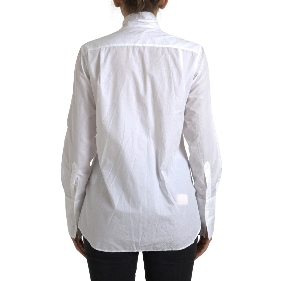 Elegant White Cotton Long Sleeve Shirt