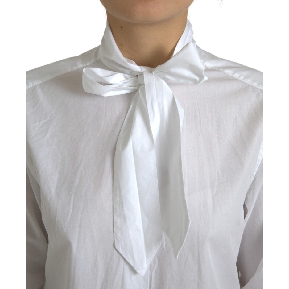 Elegant White Cotton Long Sleeve Shirt