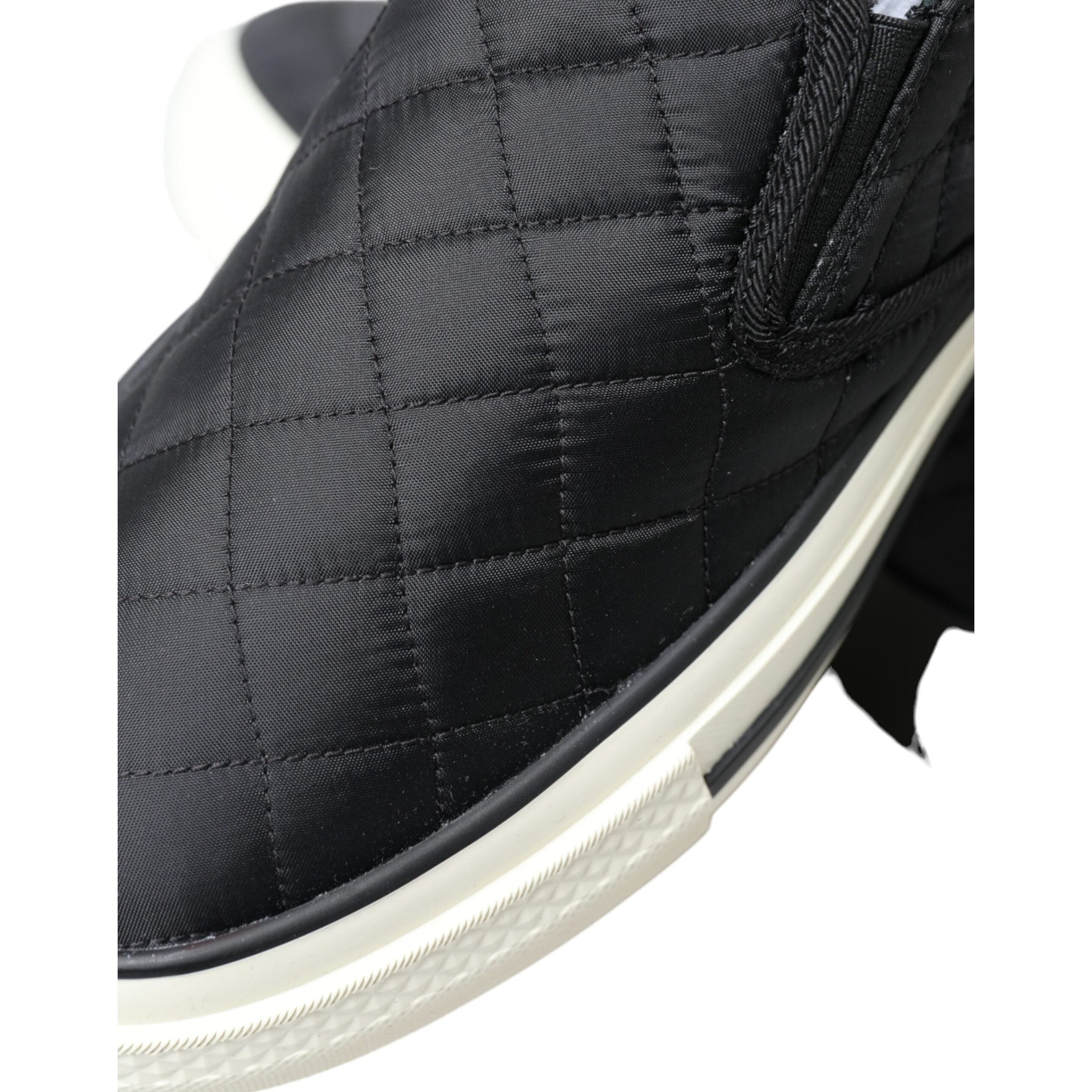 Elegant Quilted Black Canvas Sneakers