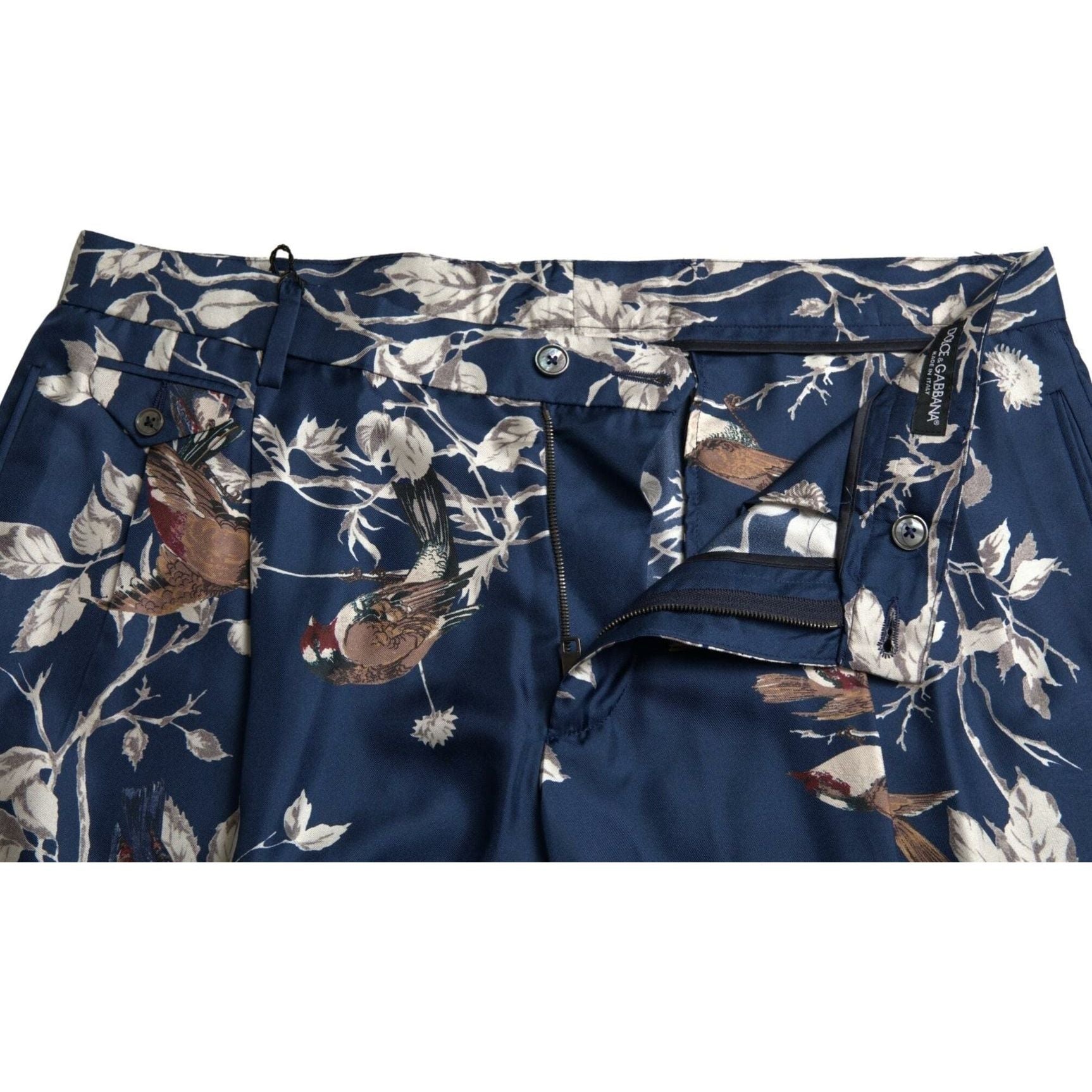 Silken Floral Bermuda Shorts in Blue