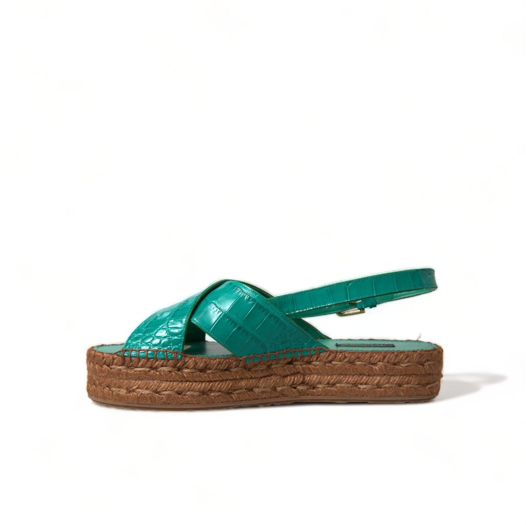 Elegant Green Espadrille Platform Sandals