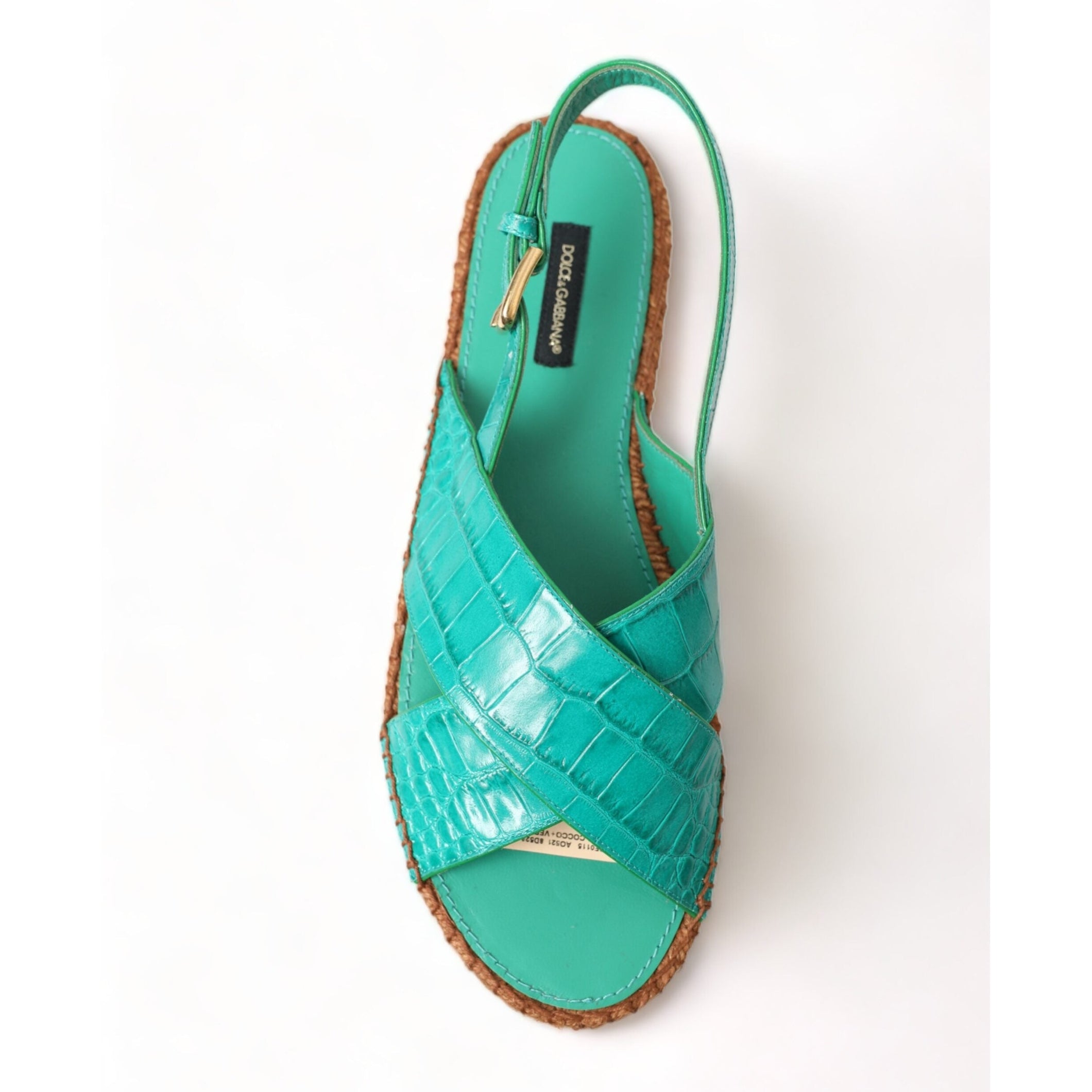 Elegant Green Espadrille Platform Sandals