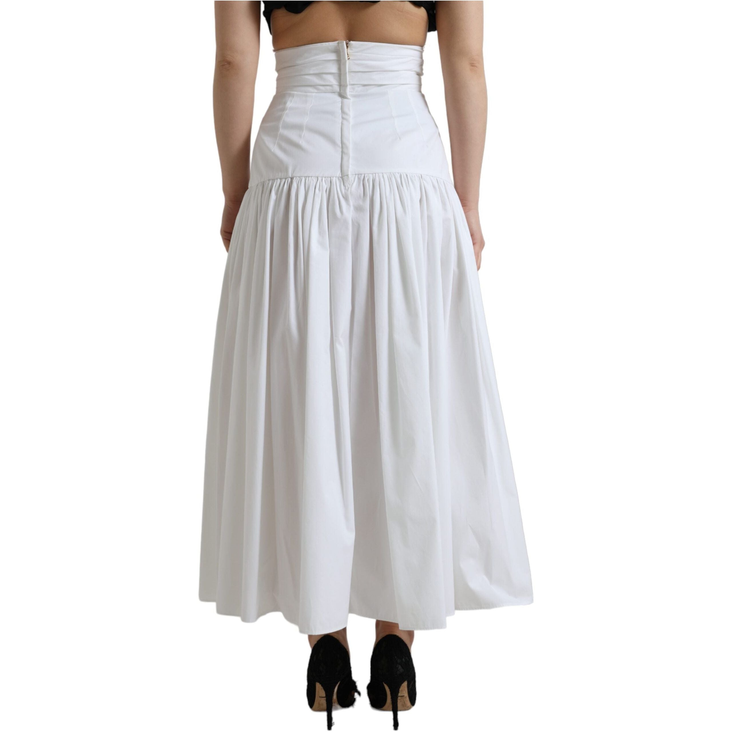 Elegant High Waist Cotton Maxi Skirt