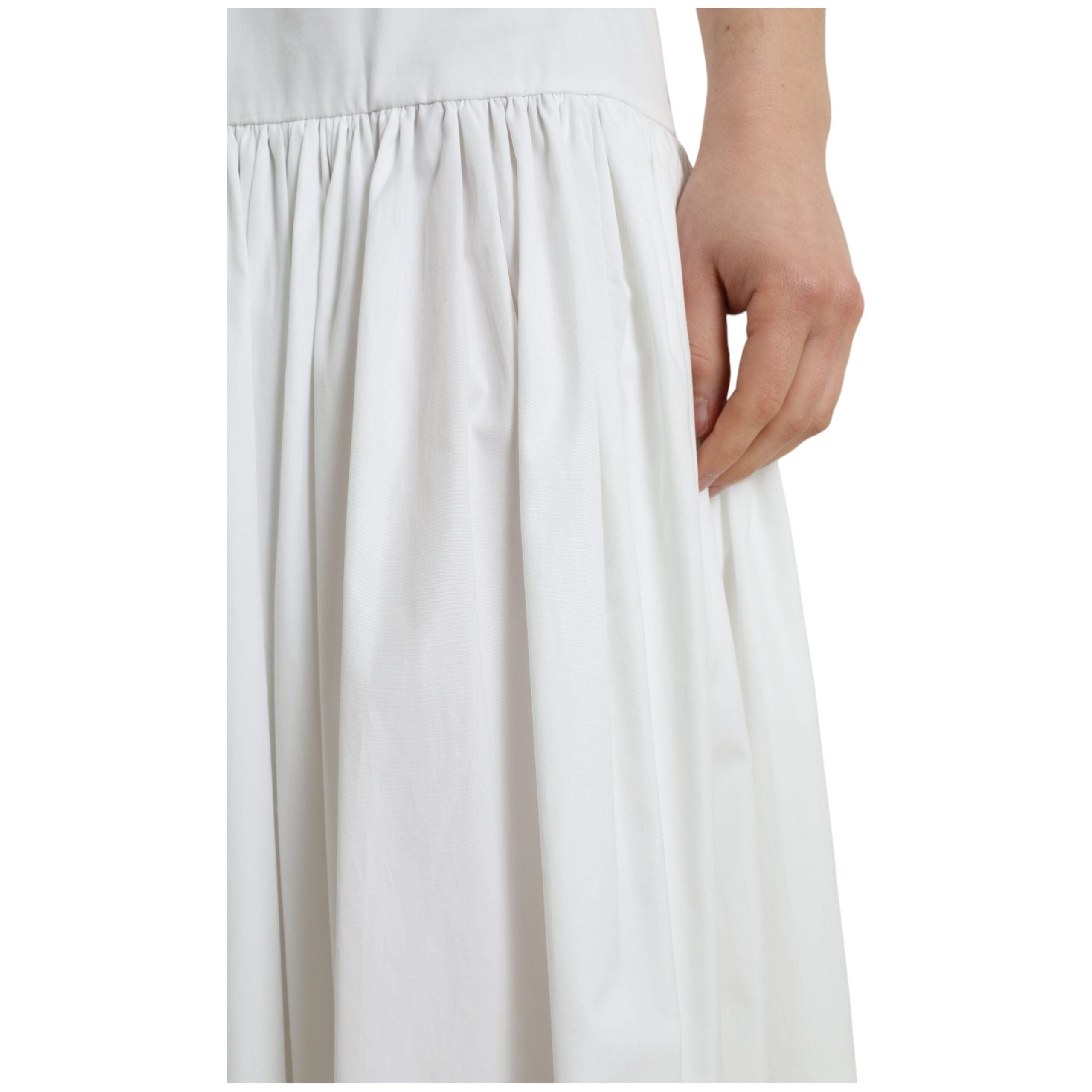 Elegant High Waist Cotton Maxi Skirt