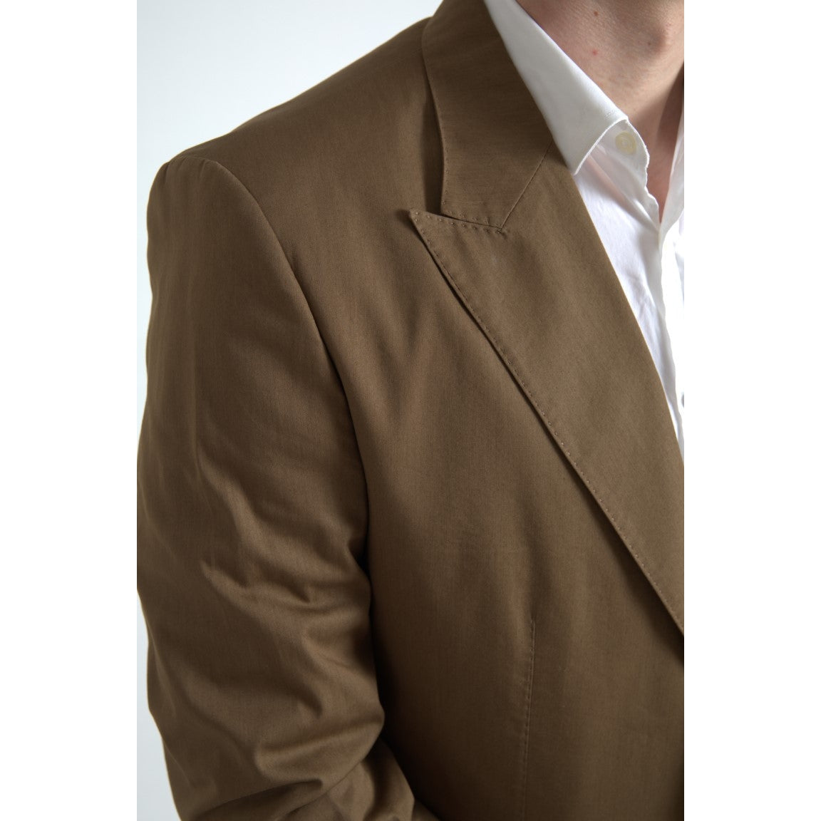 Elegant Brown Silk Blend Taormina Suit