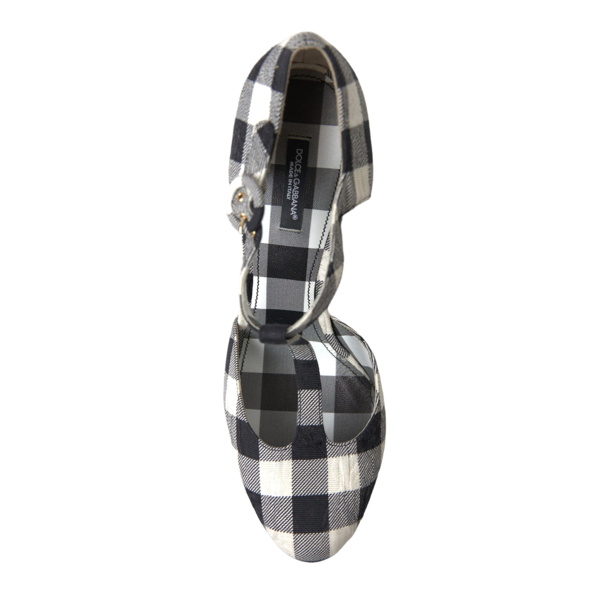 Chic Gingham T-Strap Pumps: Timeless Mary Jane Heels