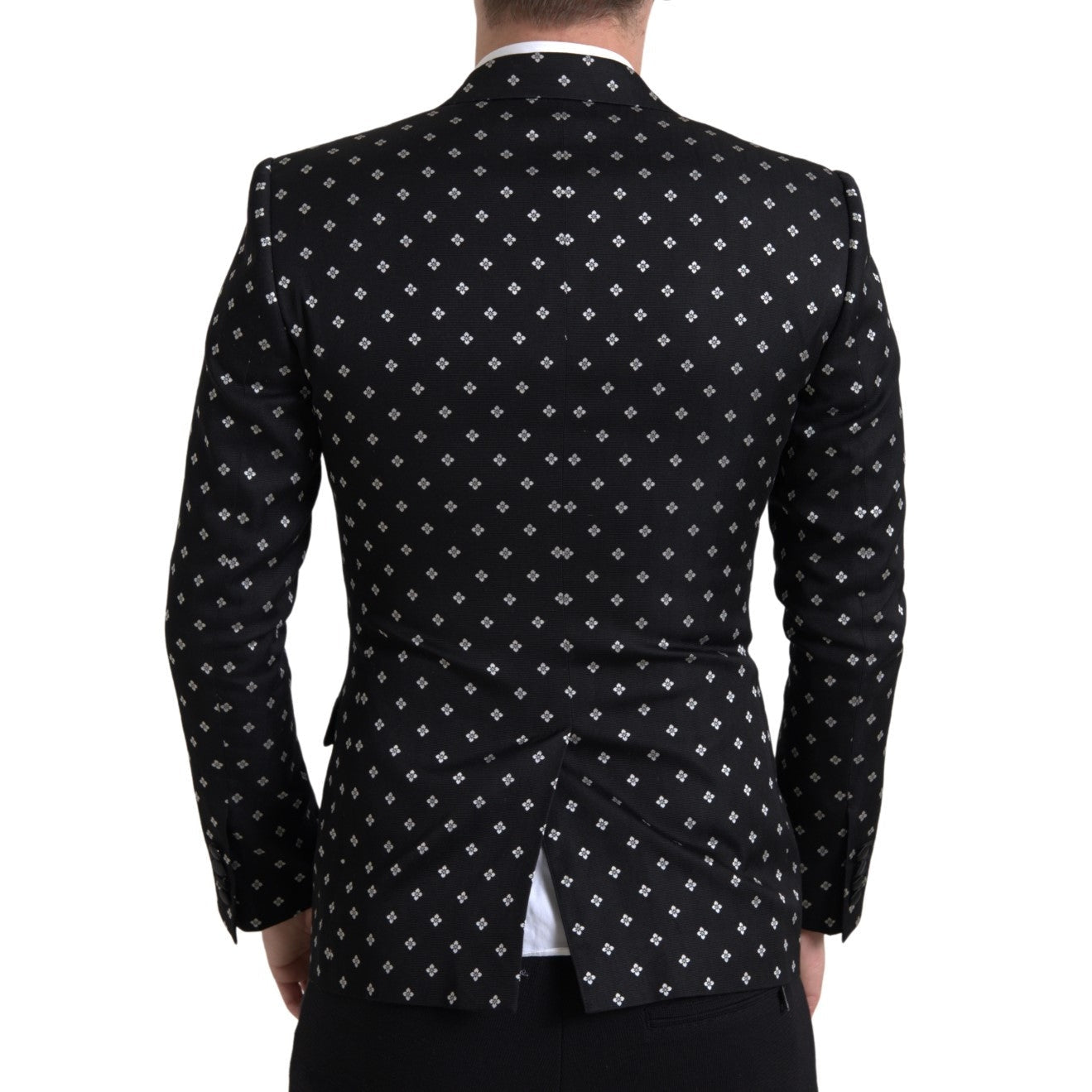 Elegant Geometric Patterned Slim Blazer