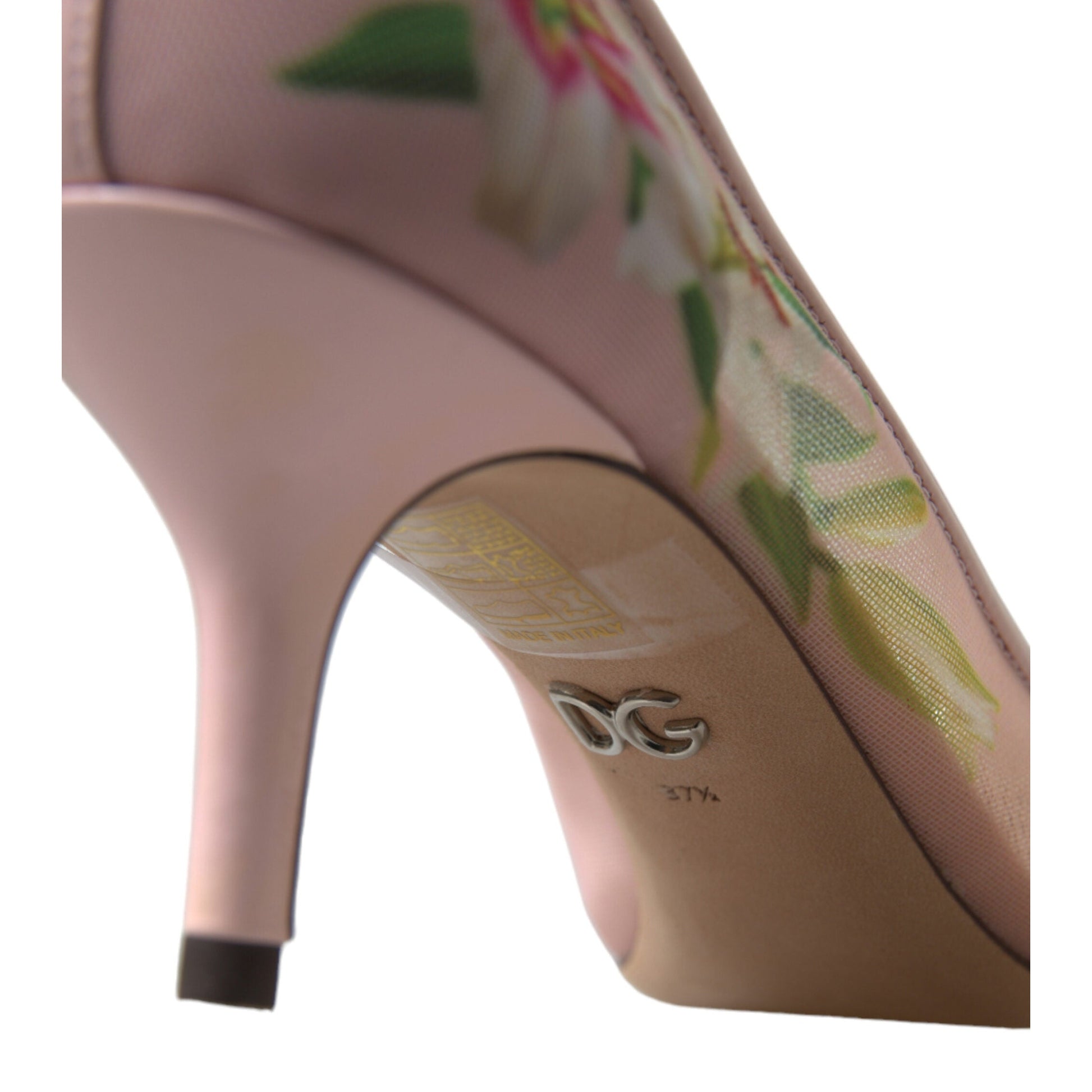 Elegant Pink Floral Crystal Pumps