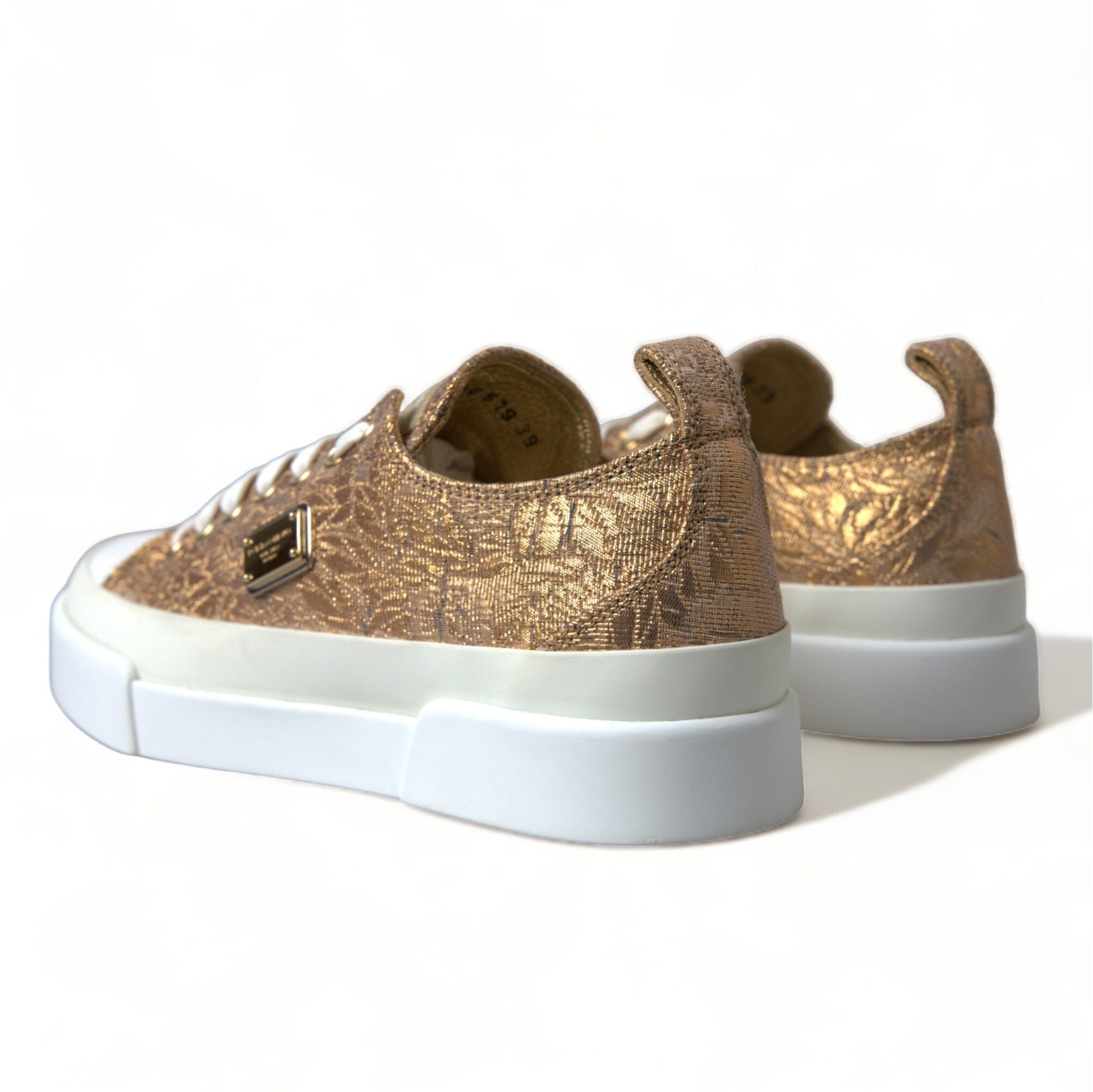 Elegant Gold Low-Top Sneakers - Chic Comfort Footwear