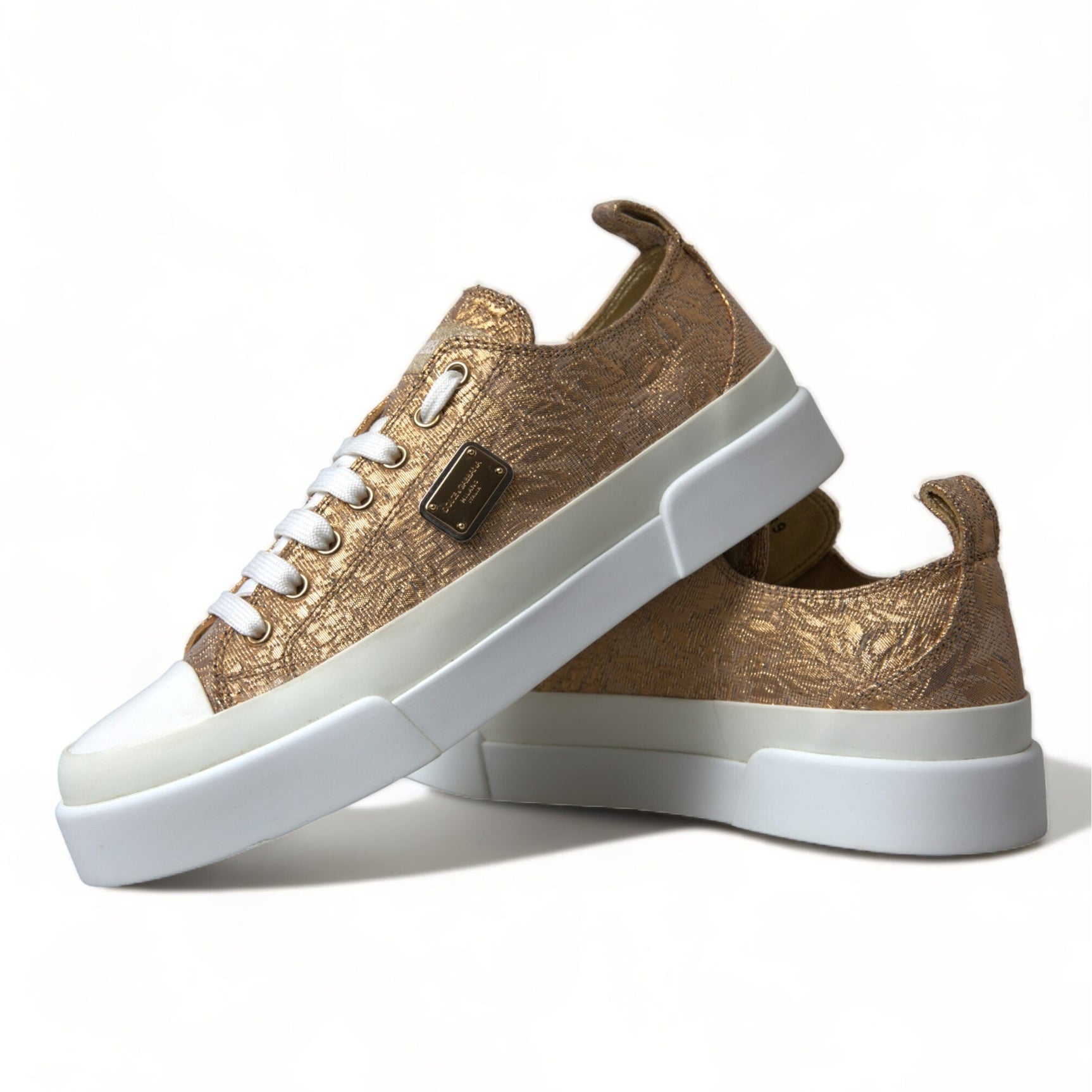 Elegant Gold Low-Top Sneakers - Chic Comfort Footwear