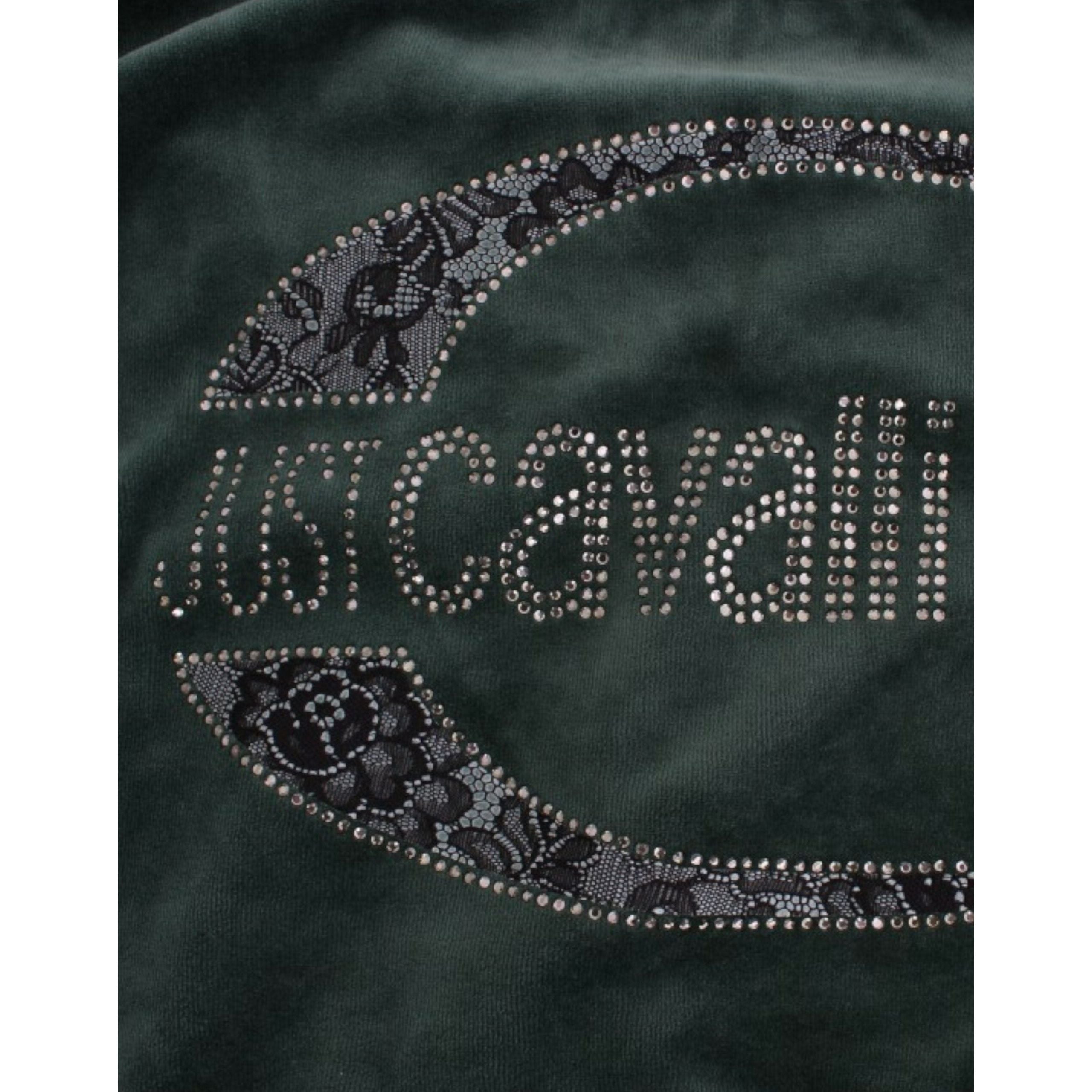 Elegant Green Mock Sweater with Rhinestone Detail