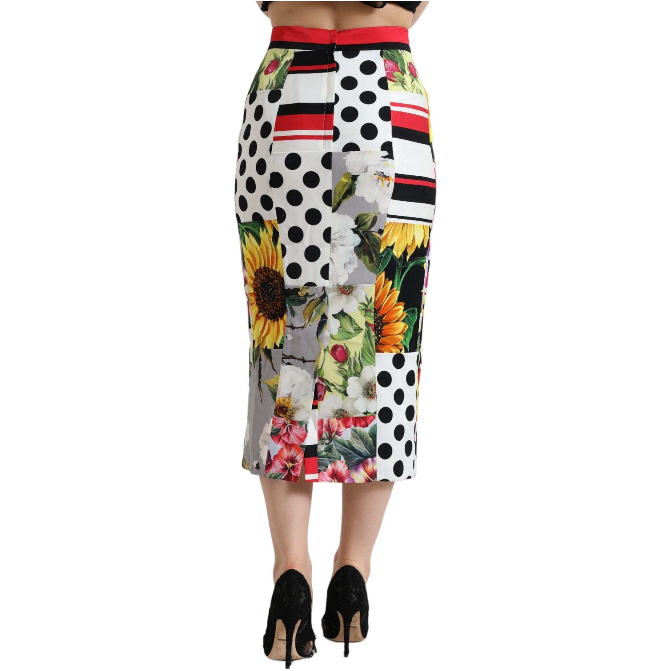 Glamorous High Waist Patchwork Midi Skirt