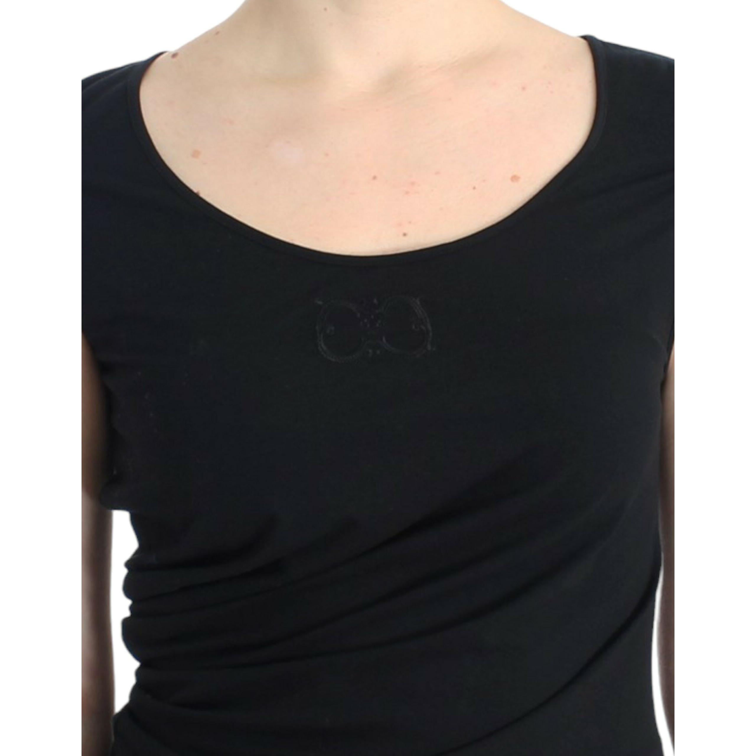 Elegant Cap Sleeve Black Top