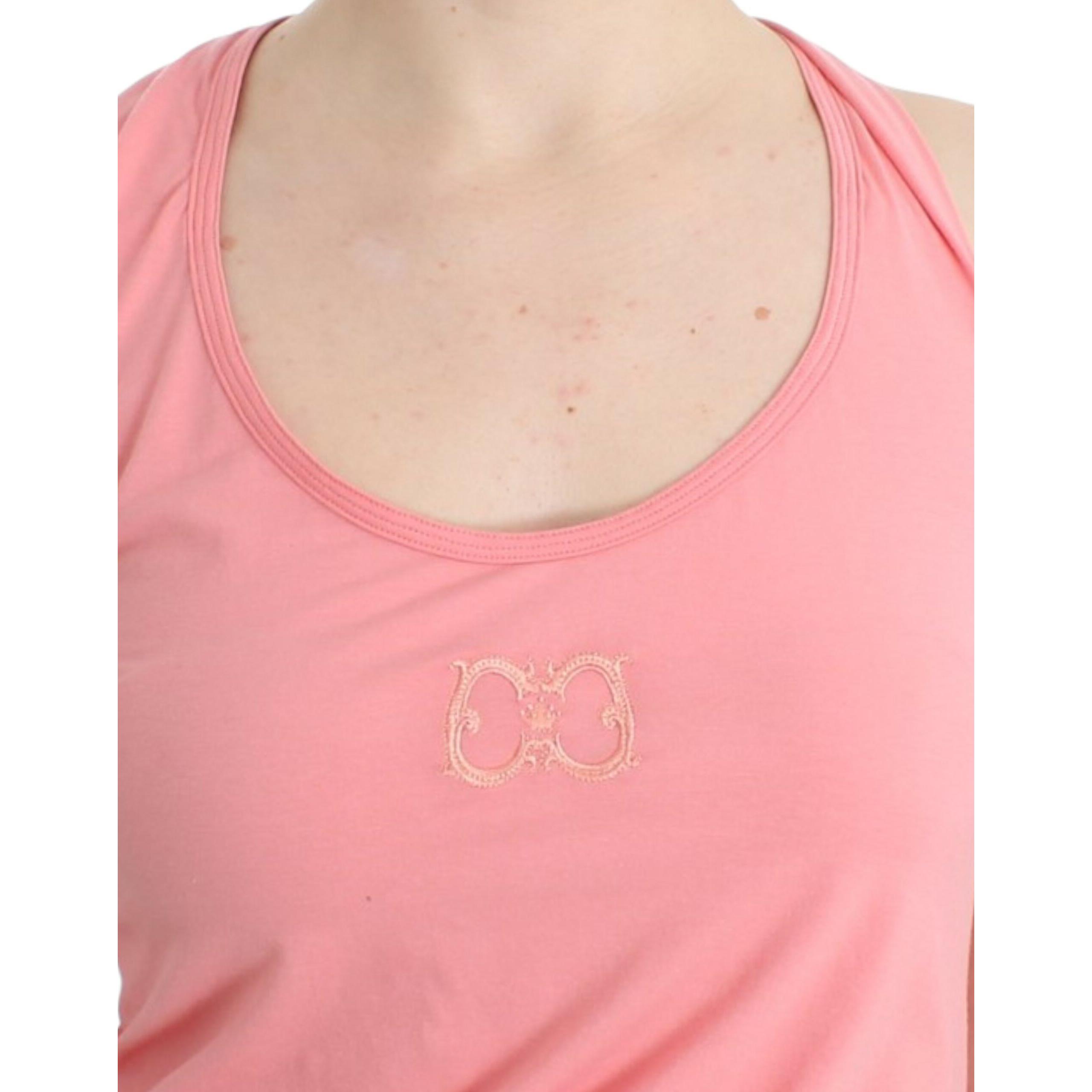 Chic Pink Cotton Blend Tank Top