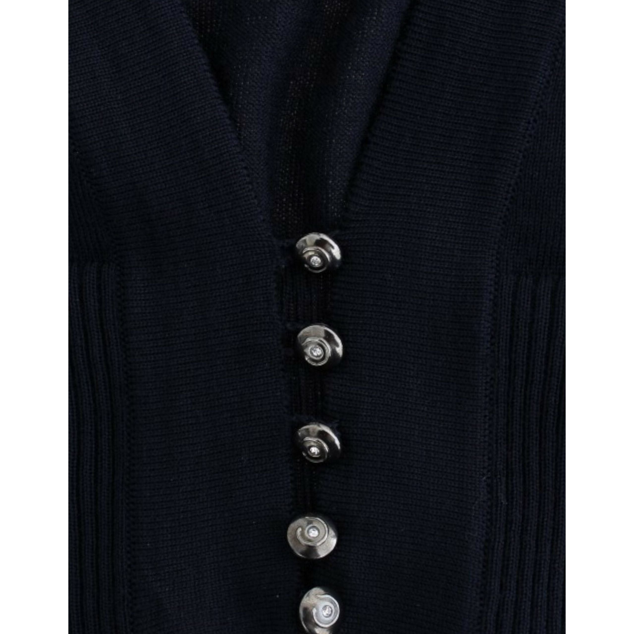 Elegant Cropped Virgin Wool Cardigan