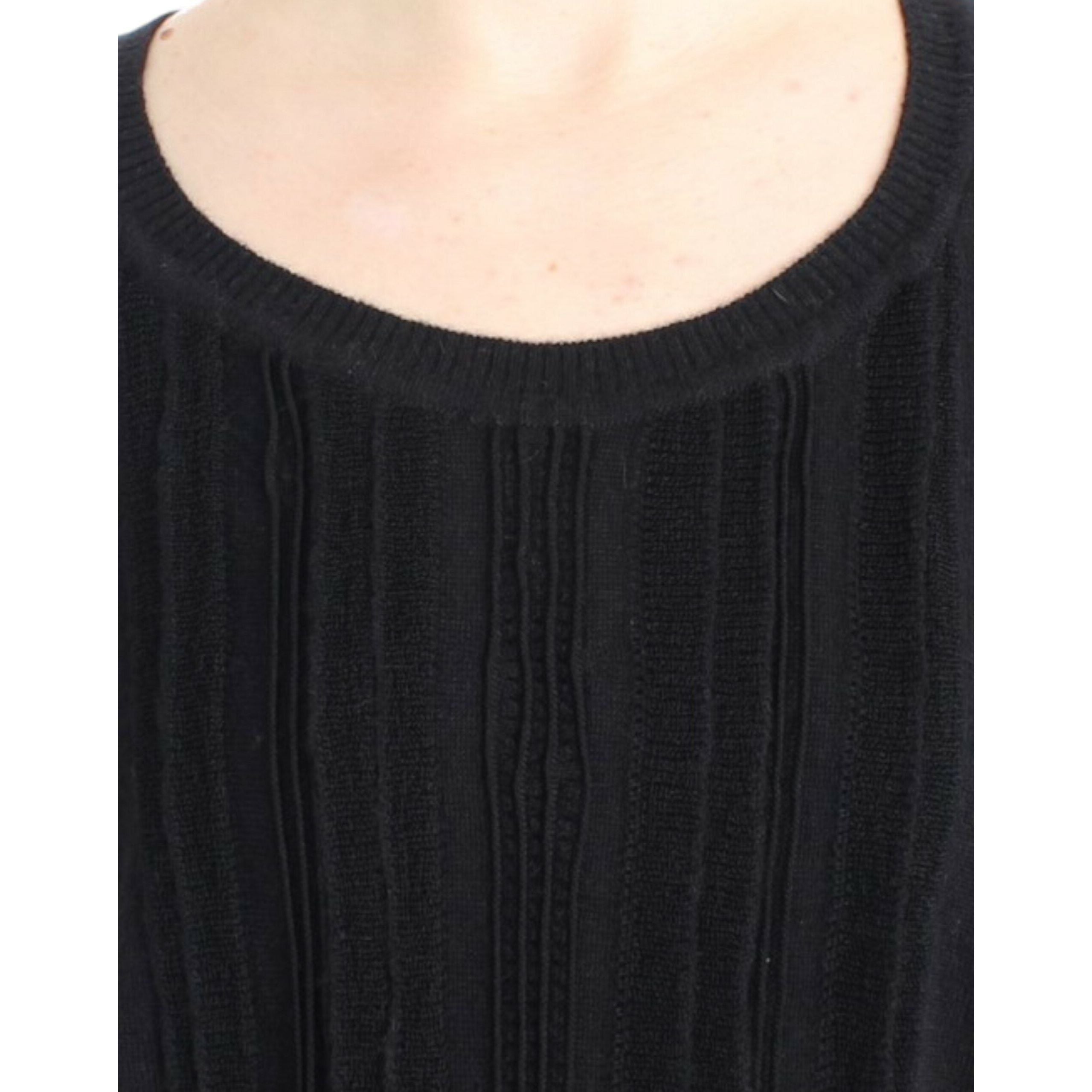 Elegant Short Sleeved Black Jumper