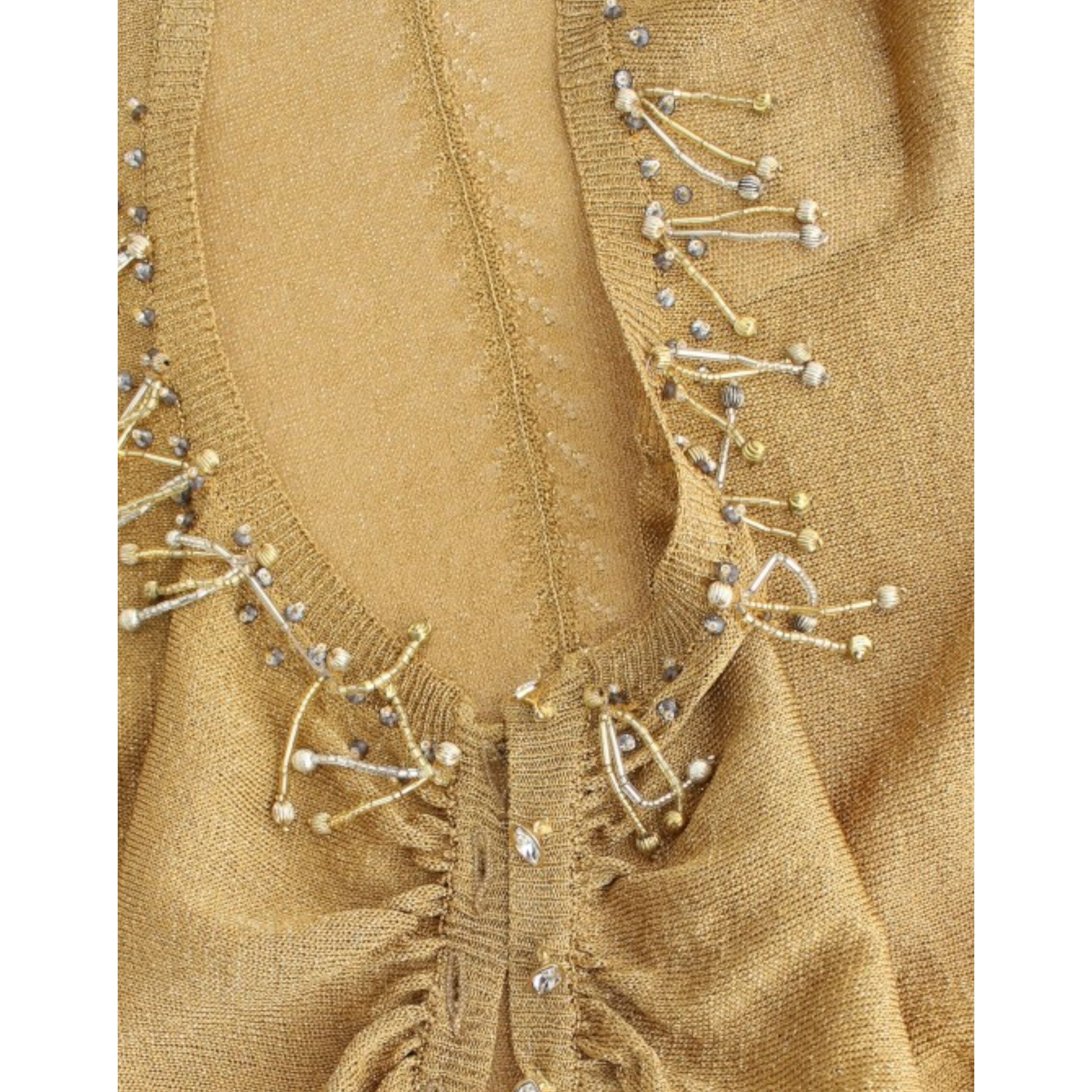 Embellished Gold Shimmer Shrug