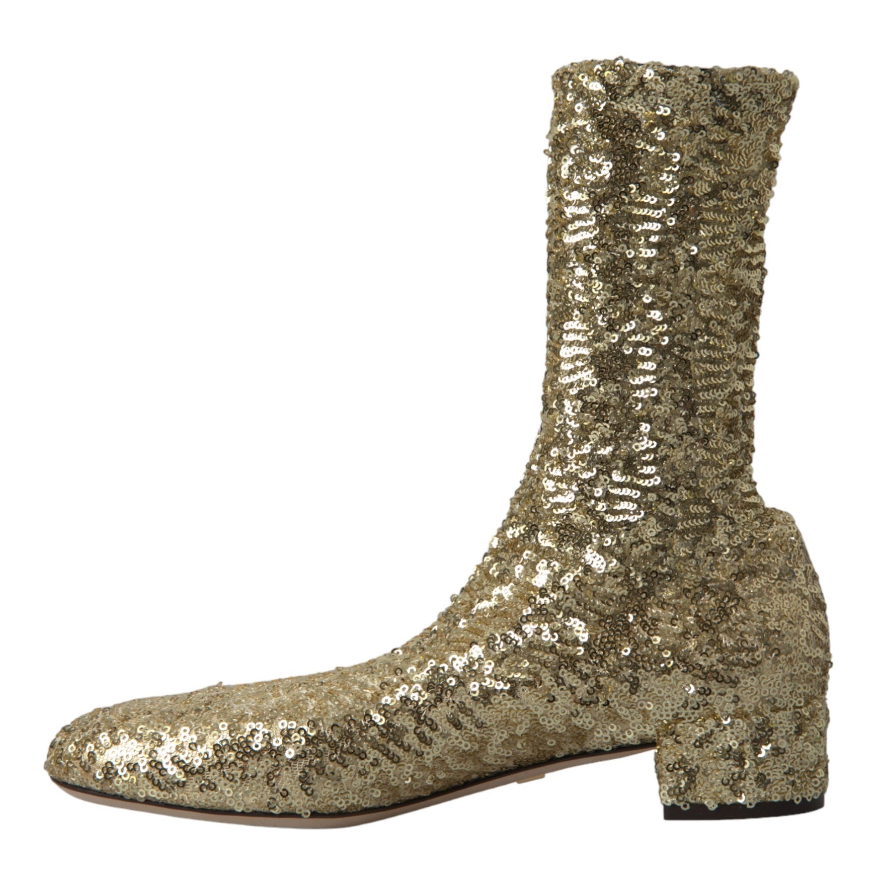 Elegant Mid Calf Gold Boots Exclusive Design