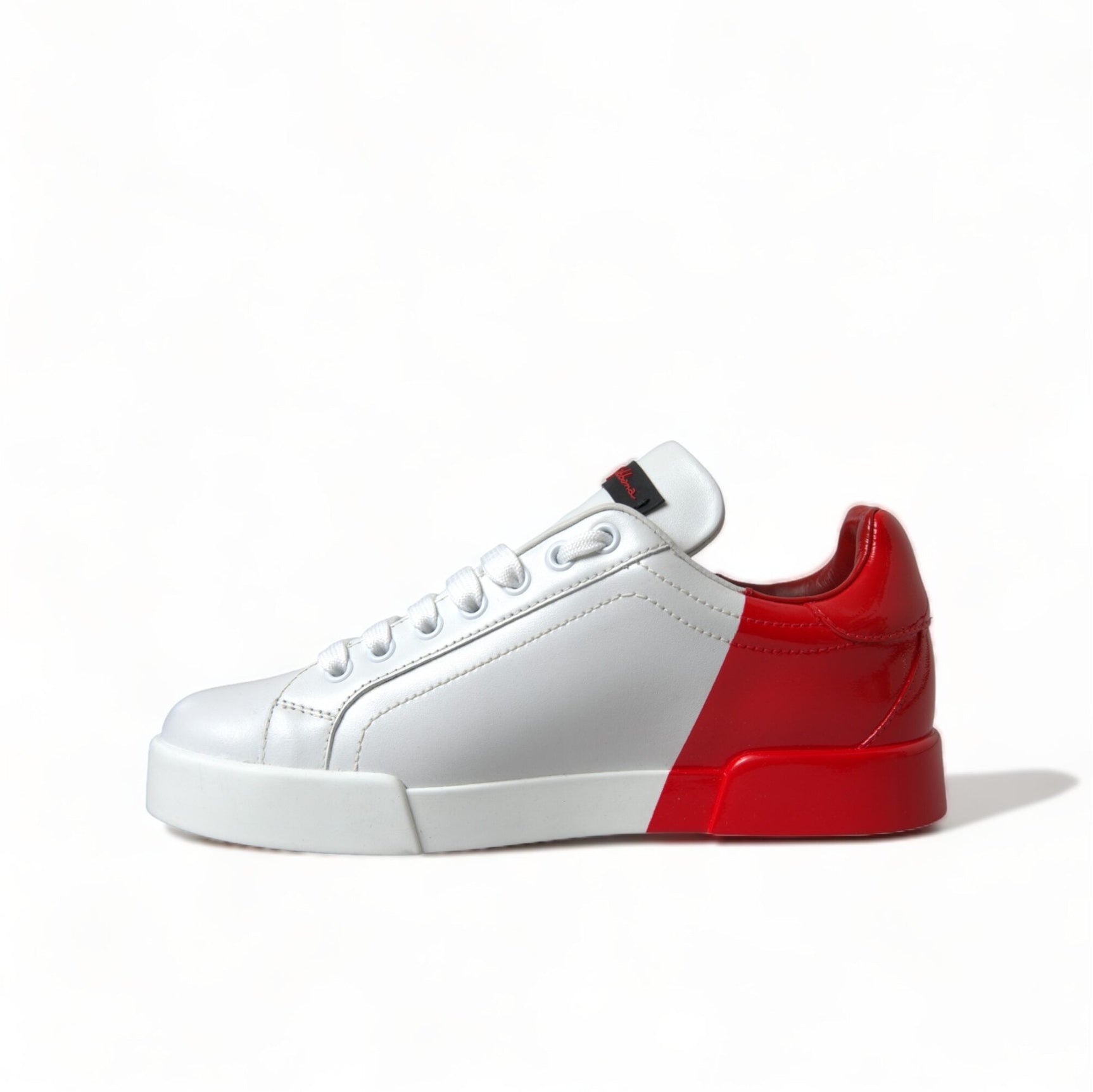 Elegant White Leather Portofino Sneakers