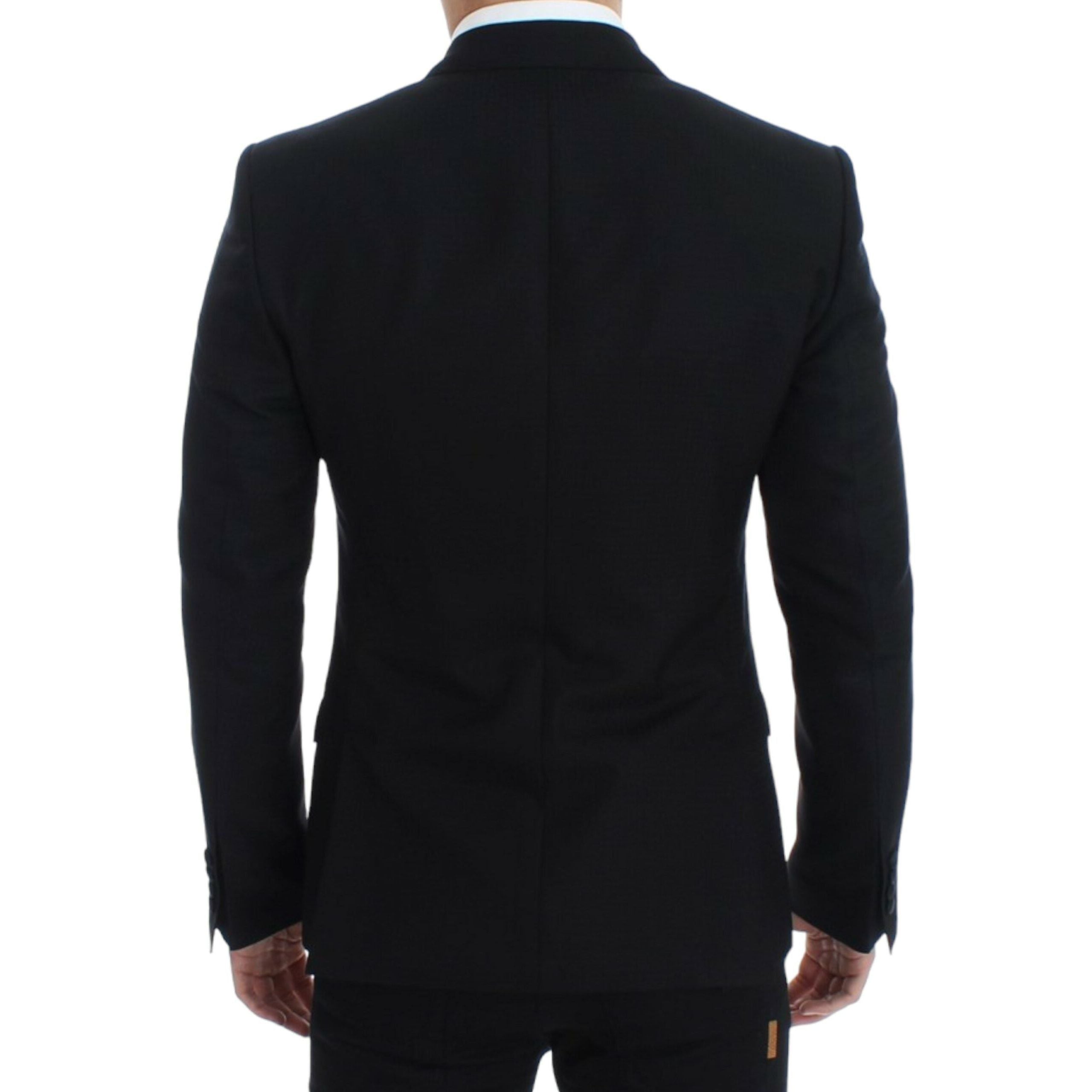 Elegant Black Silk Blend Sicilia Blazer