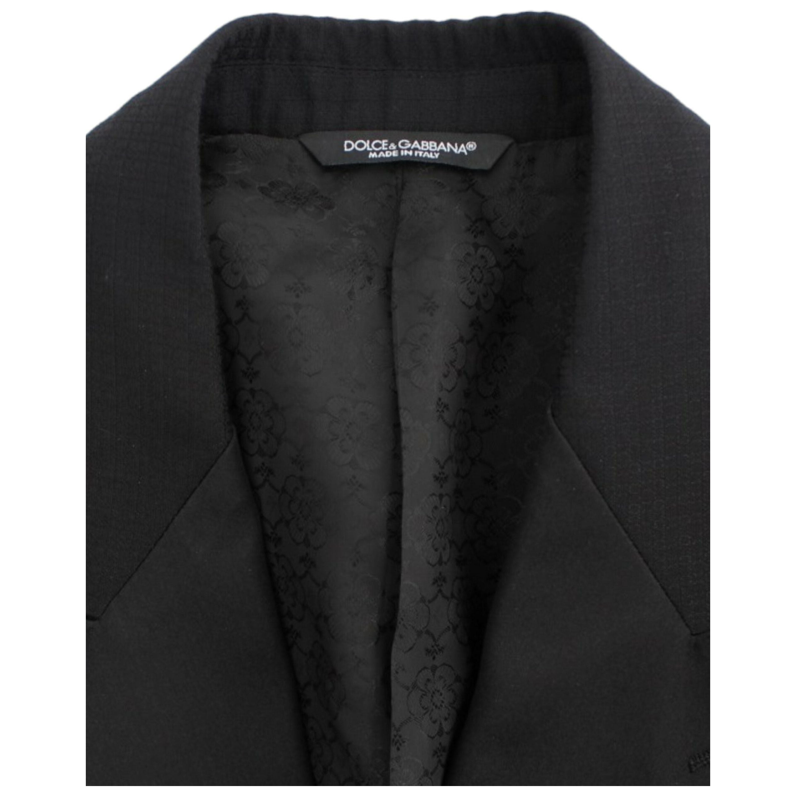 Elegant Black Silk Blend Sicilia Blazer