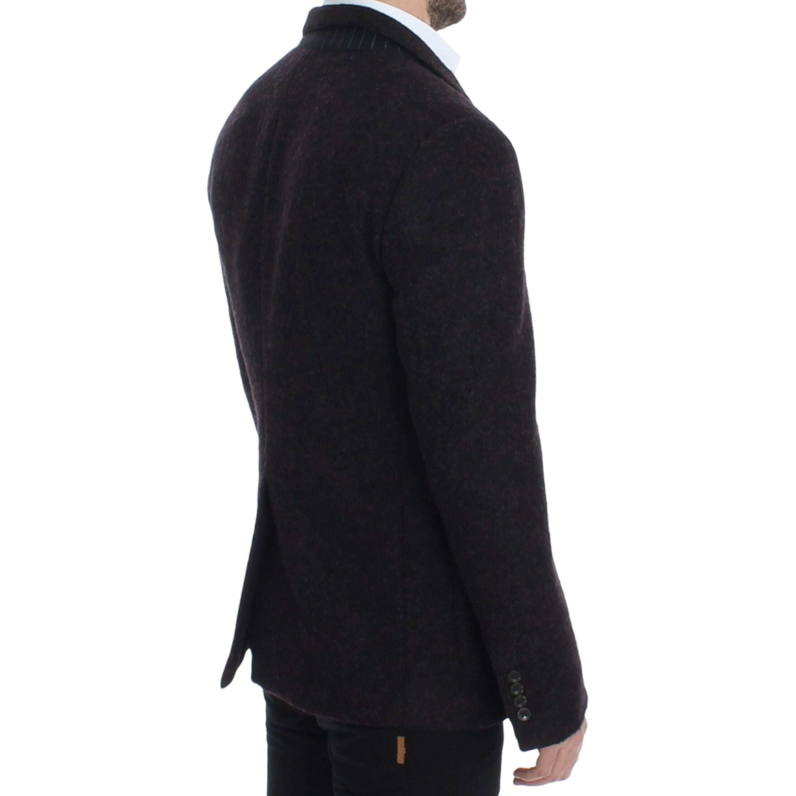 Bordeaux Alpaga Two-Button Blazer Jacket