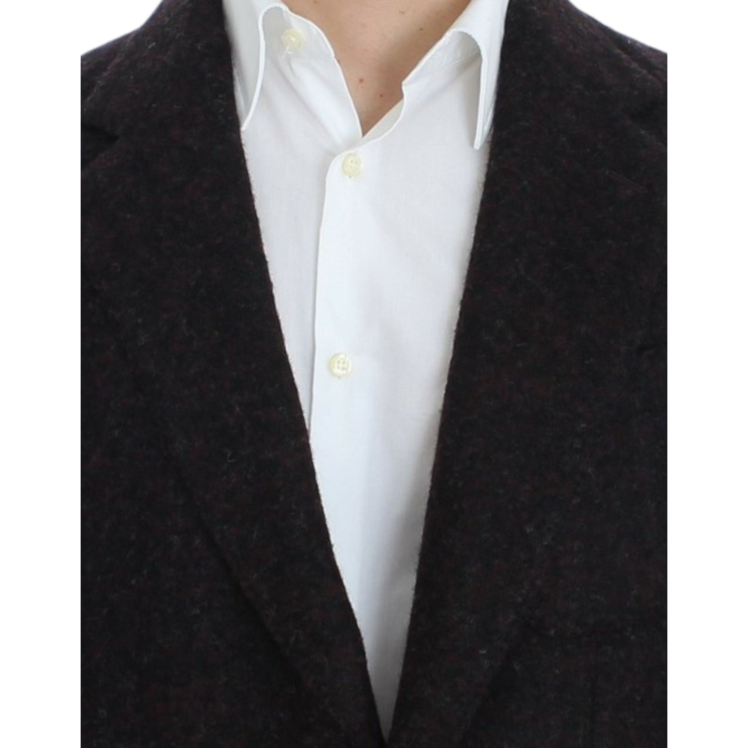 Bordeaux Alpaga Two-Button Blazer Jacket