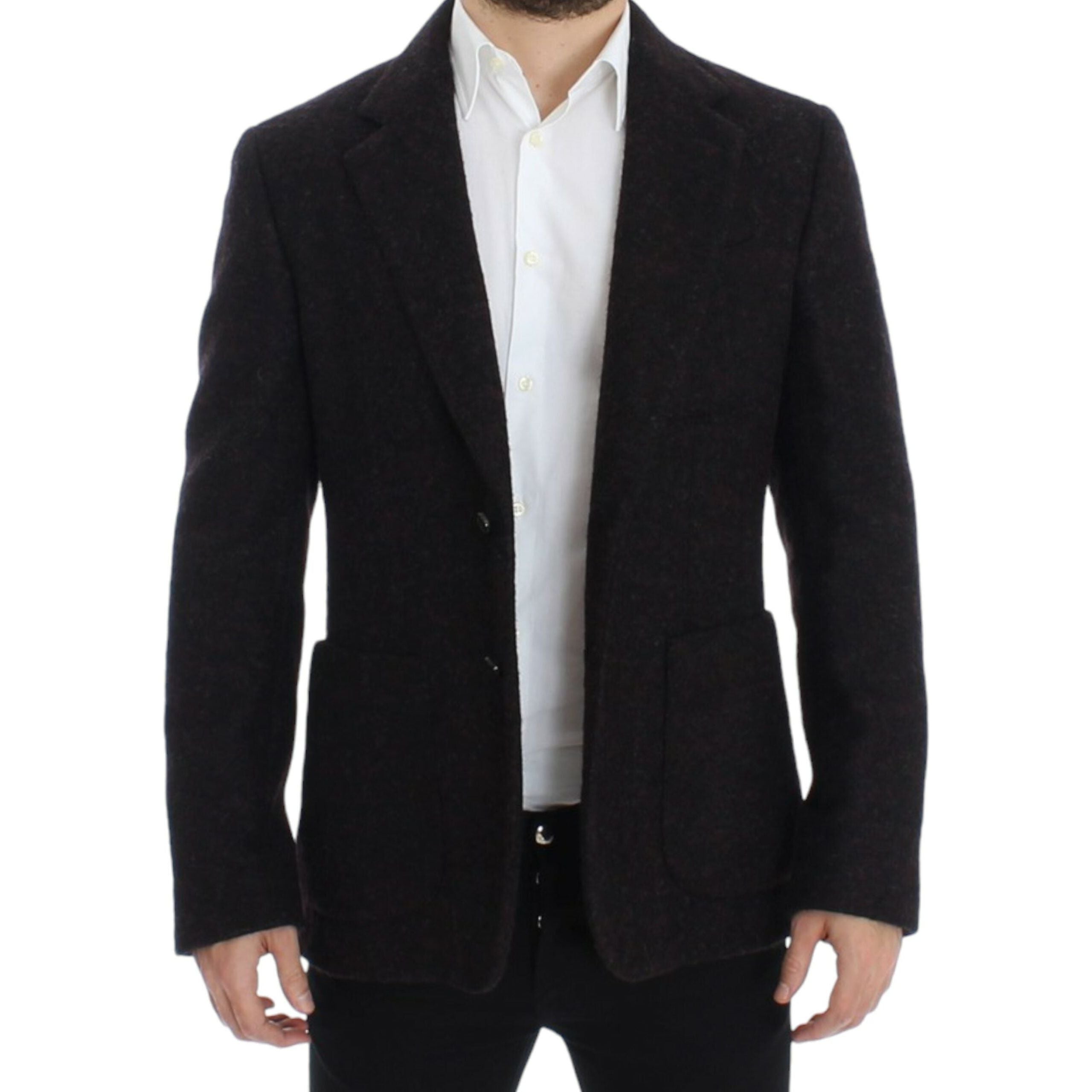 Bordeaux Alpaga Two-Button Blazer Jacket