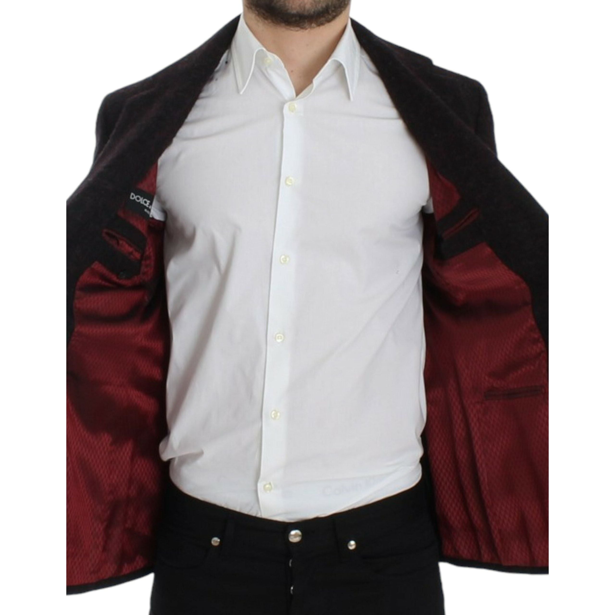 Bordeaux Alpaga Two-Button Blazer Jacket