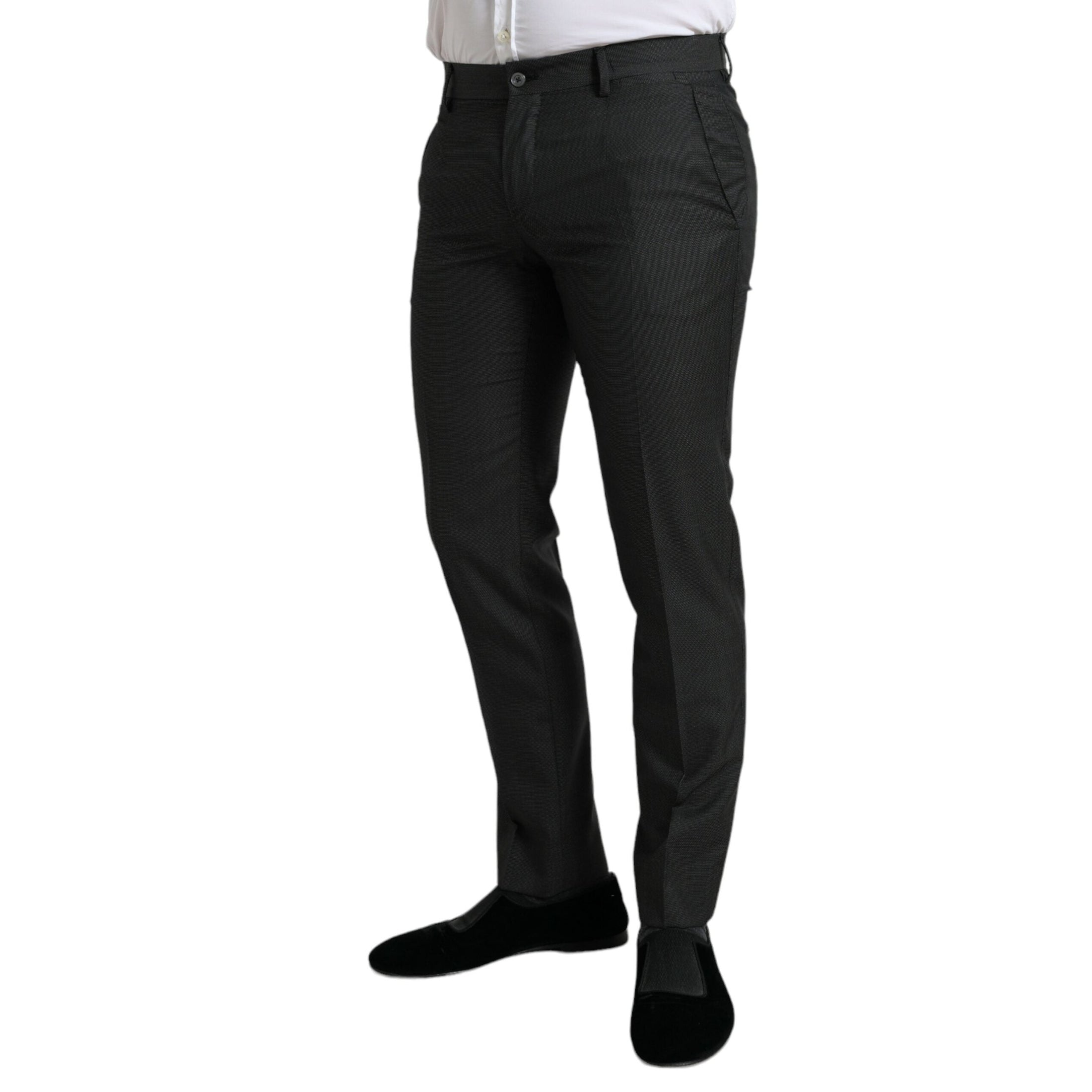 Elegant Dark Grey Skinny Dress Pants