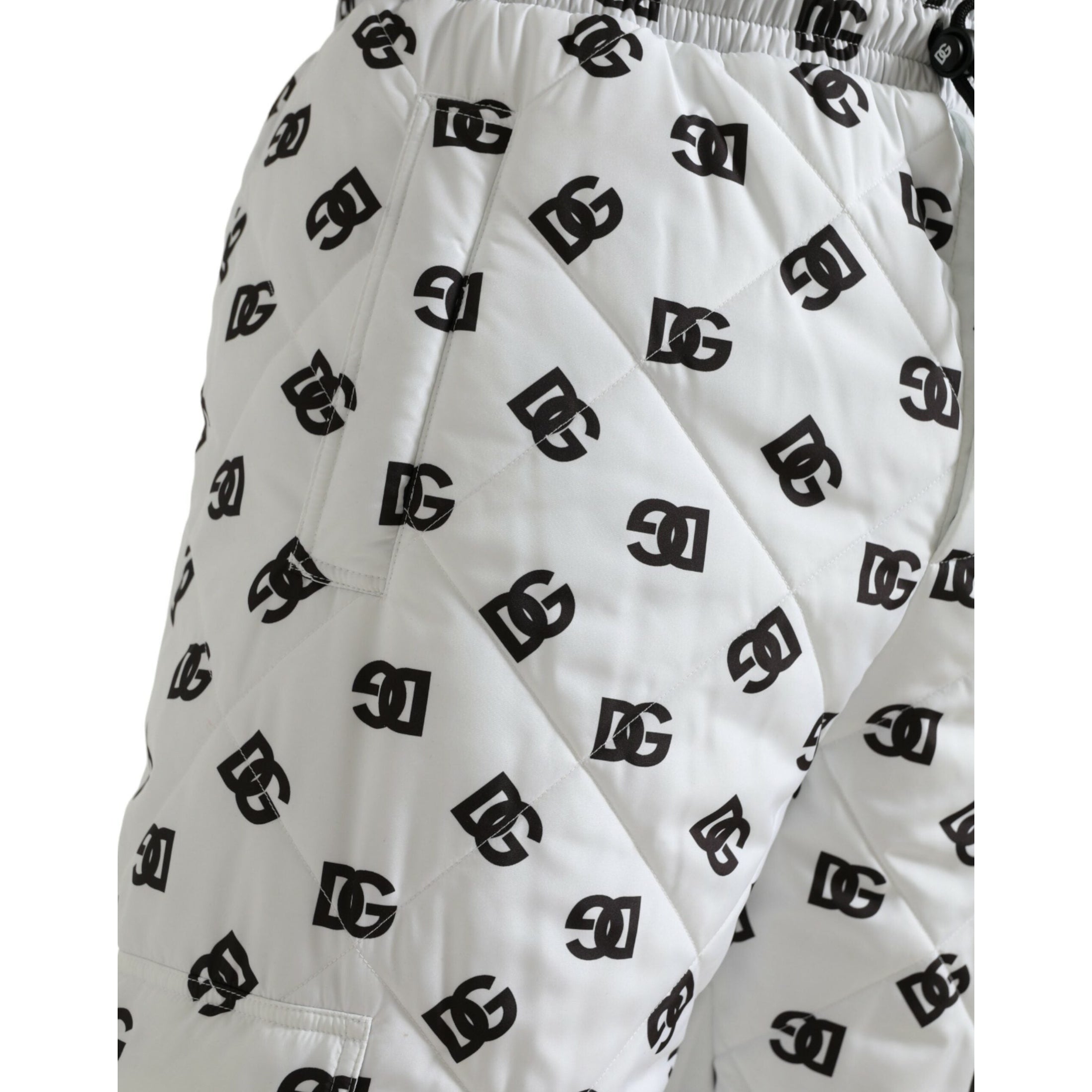 Chic White Jogger Pants with Iconic DG Print