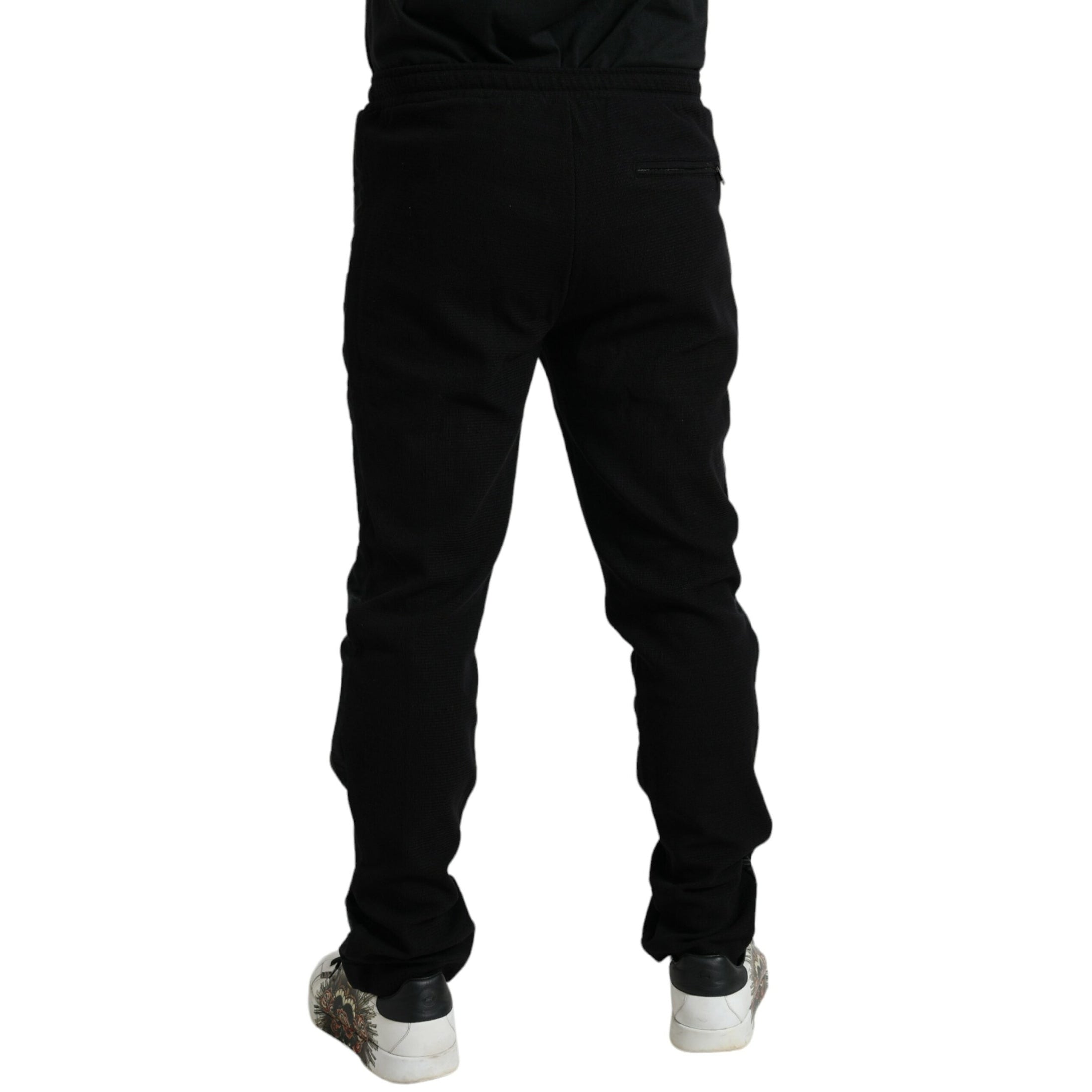 Elegant Black Cotton Blend Jogger Pants